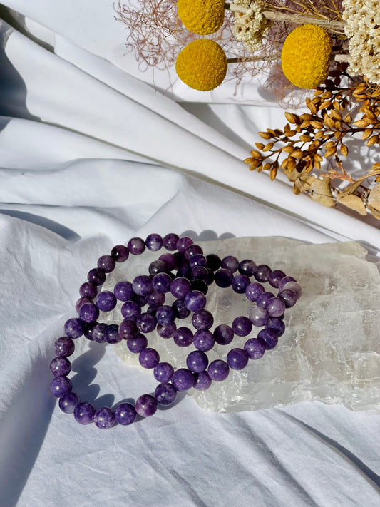 Lepidolite Bracelet | Medium Bead