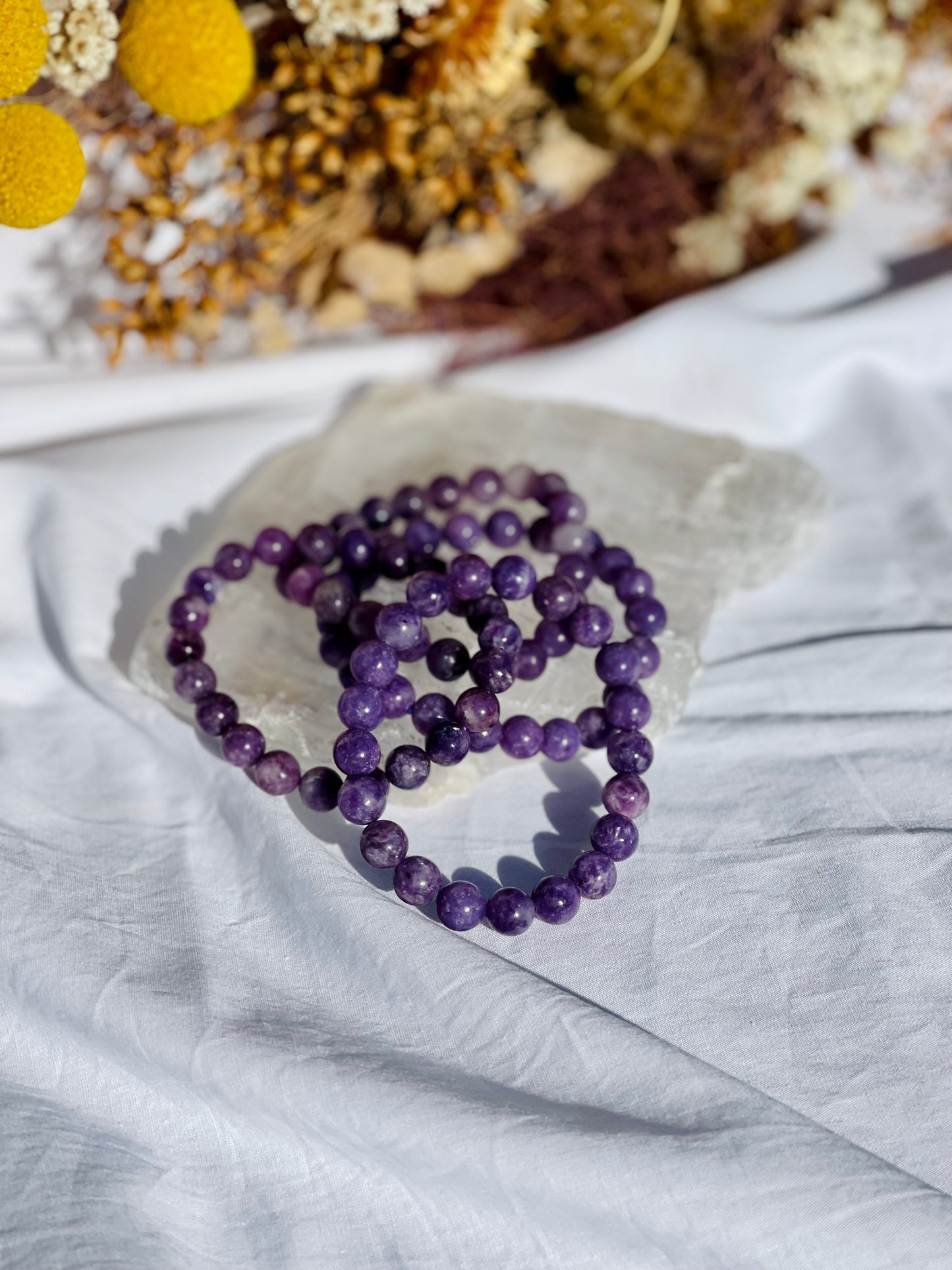 Lepidolite Bracelet | Medium Bead