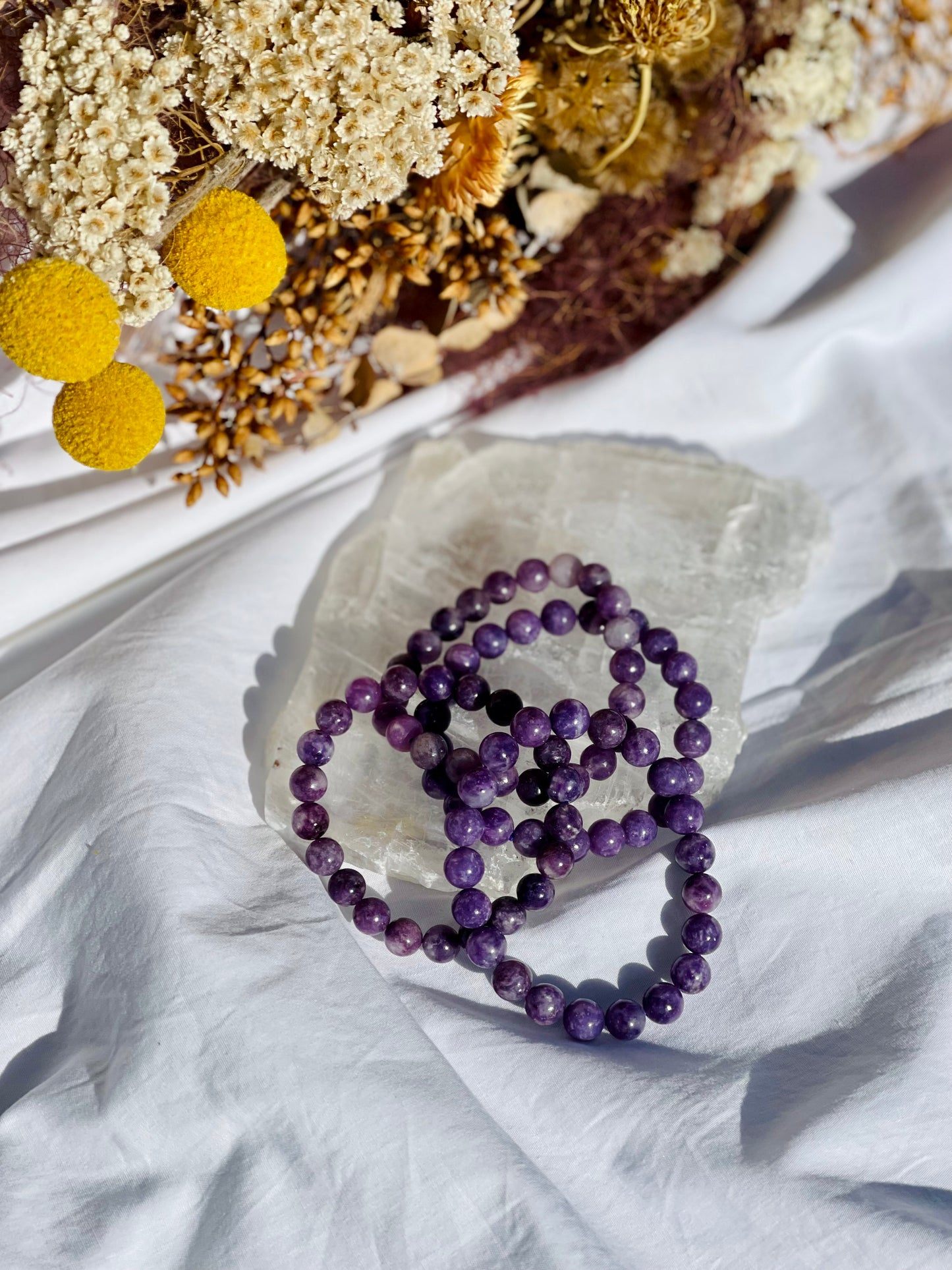 Lepidolite Bracelet | Medium Bead