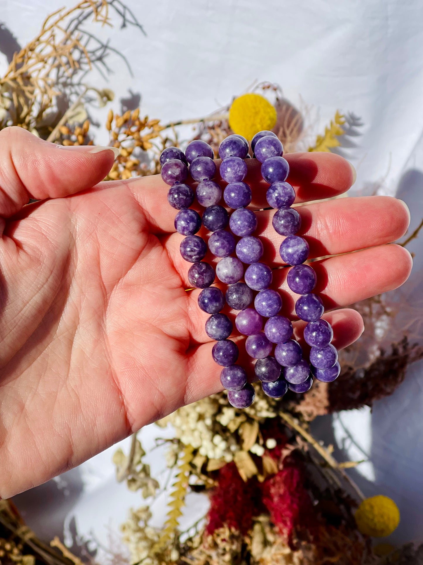 Lepidolite Bracelet | Medium Bead