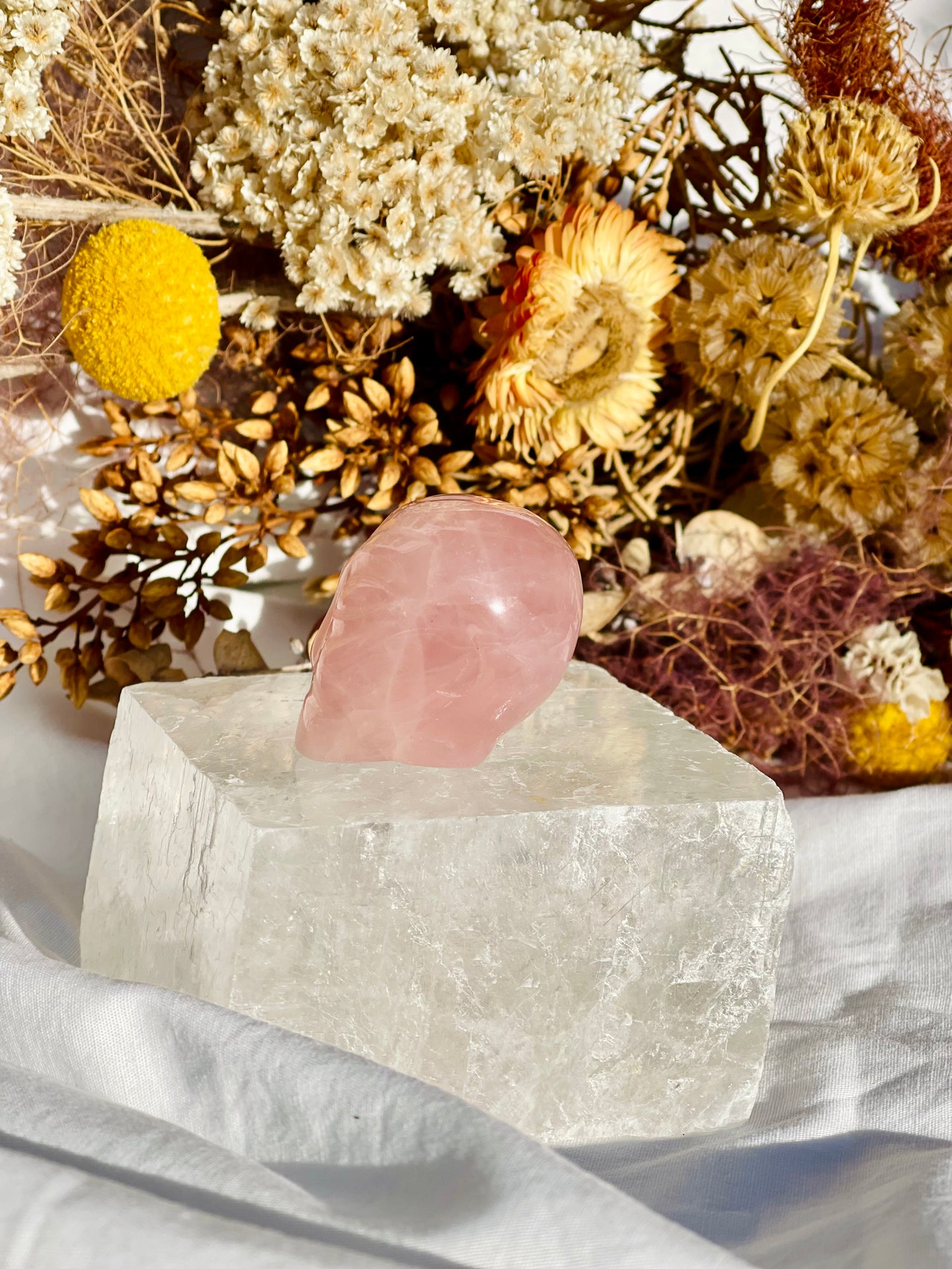 Rose Quartz Alien Head