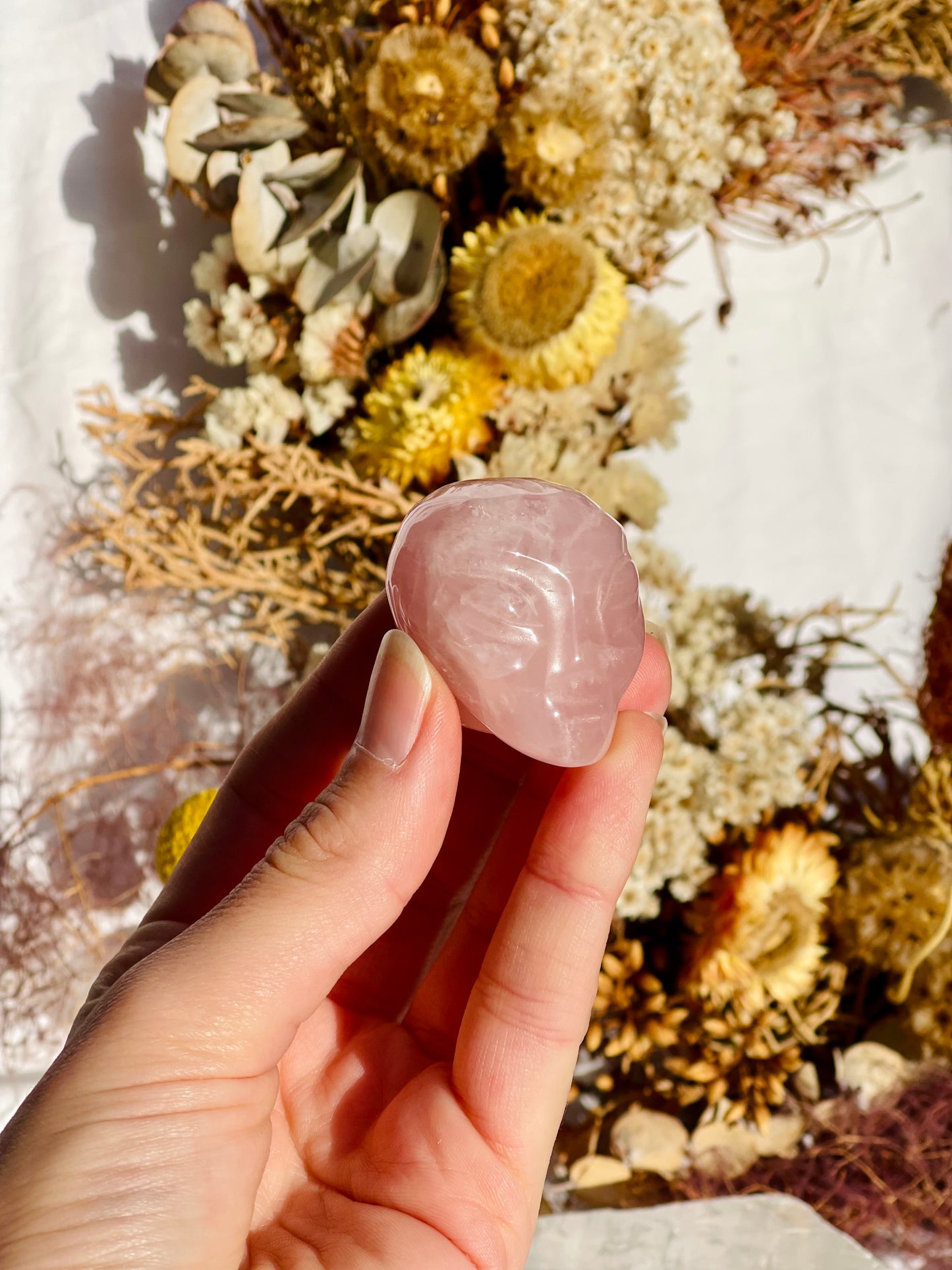Rose Quartz Alien Head