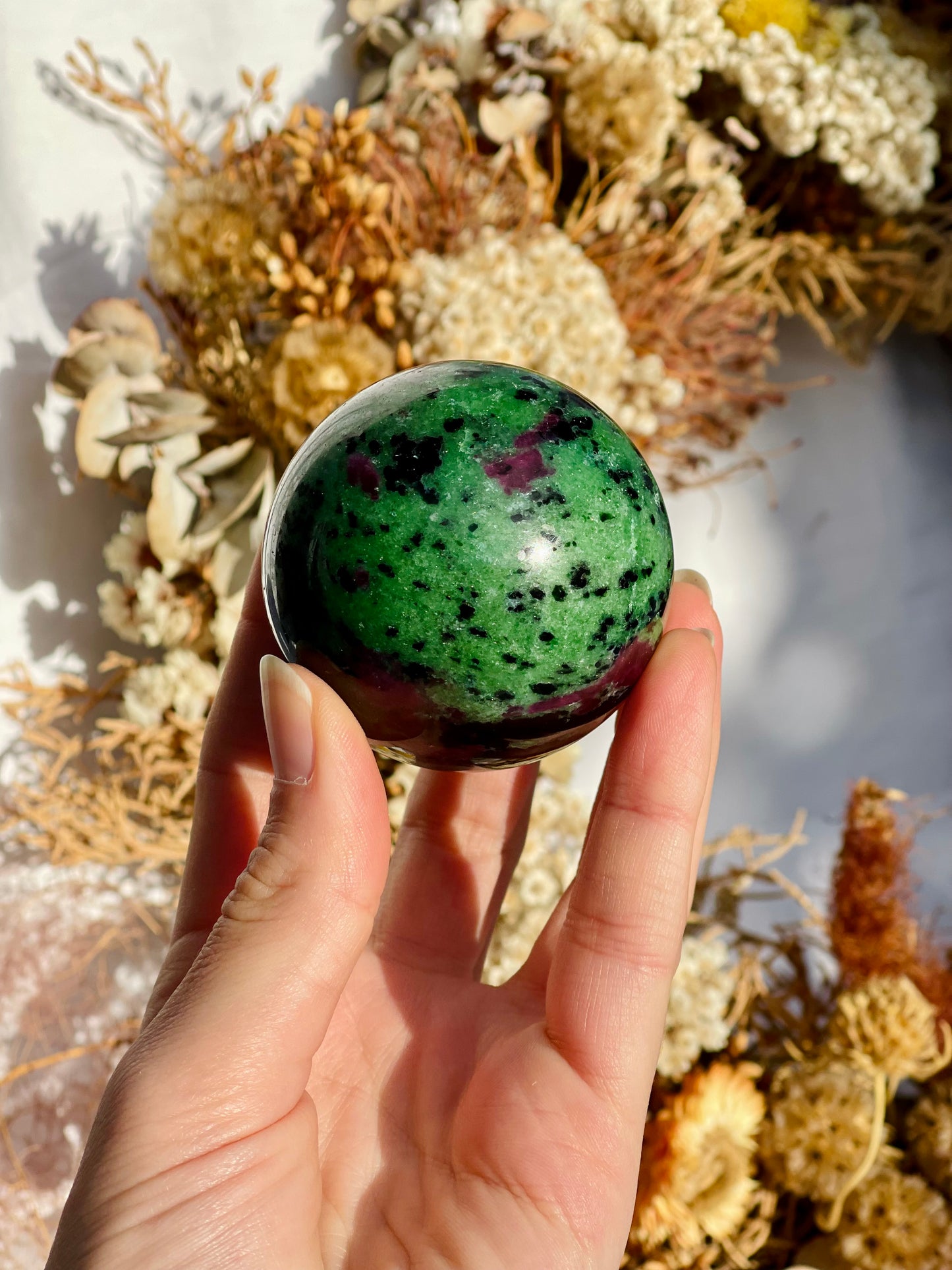 Ruby Zoisite Sphere
