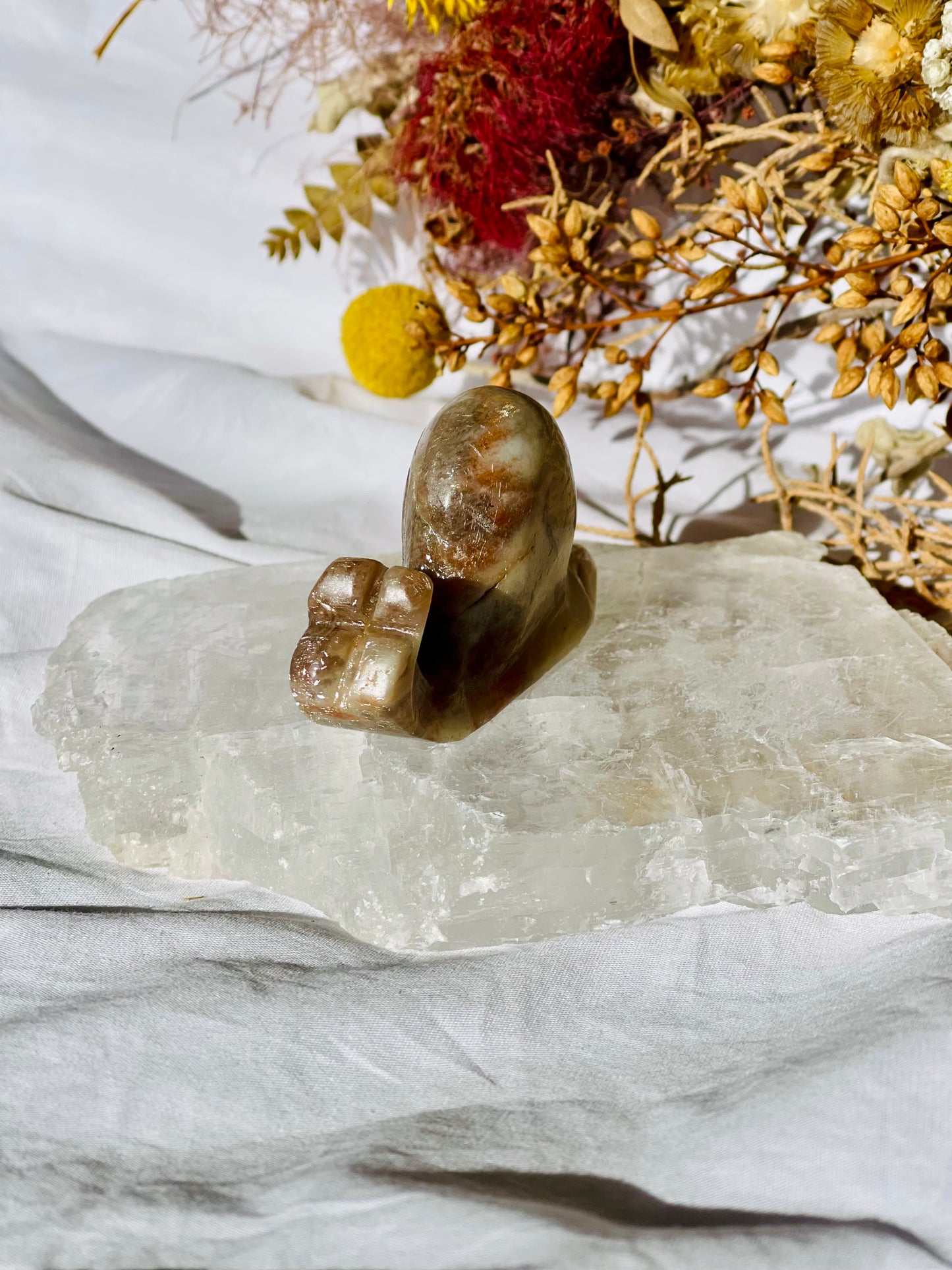 Moonstone | Sunstone | Smokey Quartz Snail