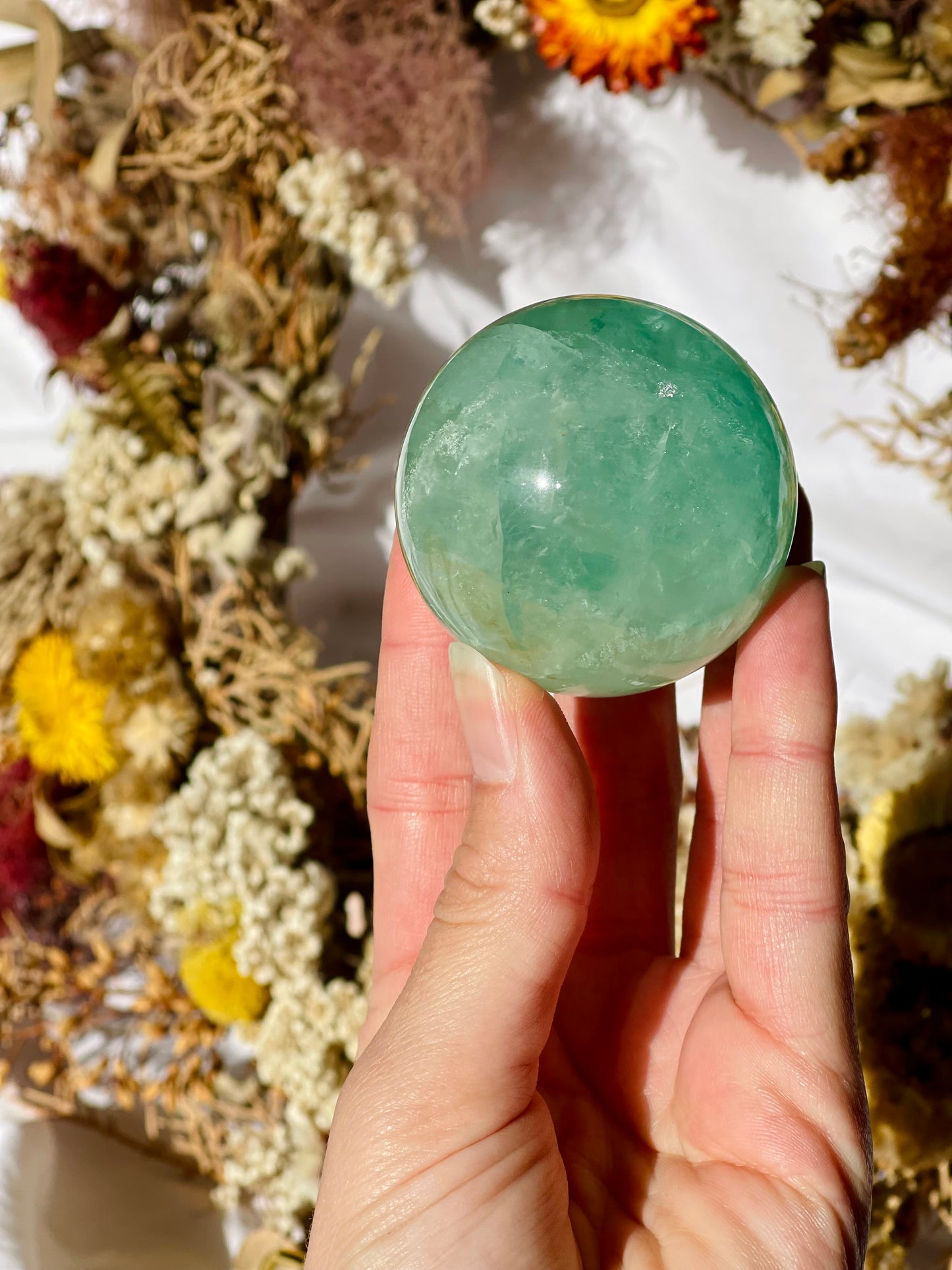 Green Fluorite Sphere D