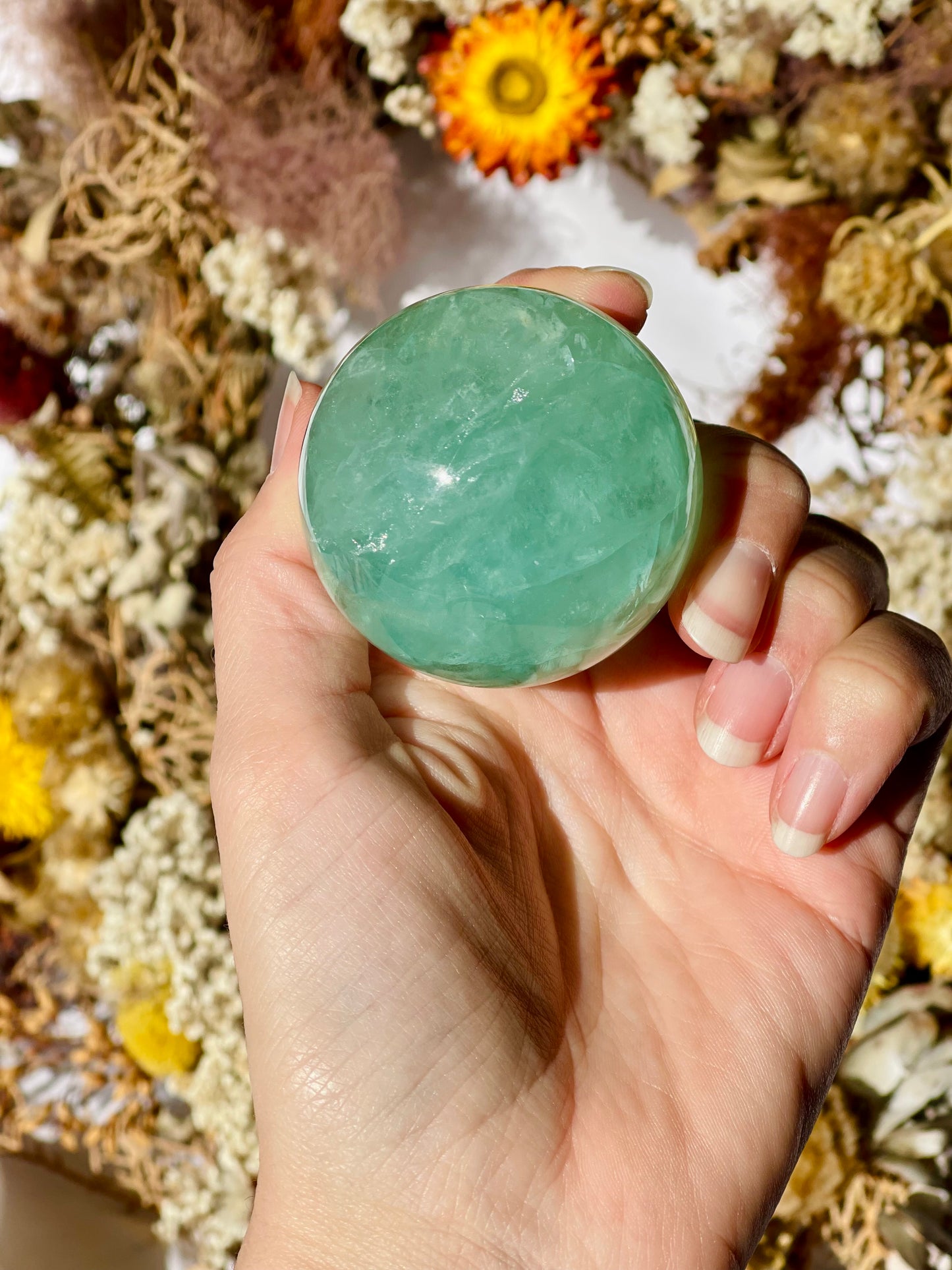 Green Fluorite Sphere D