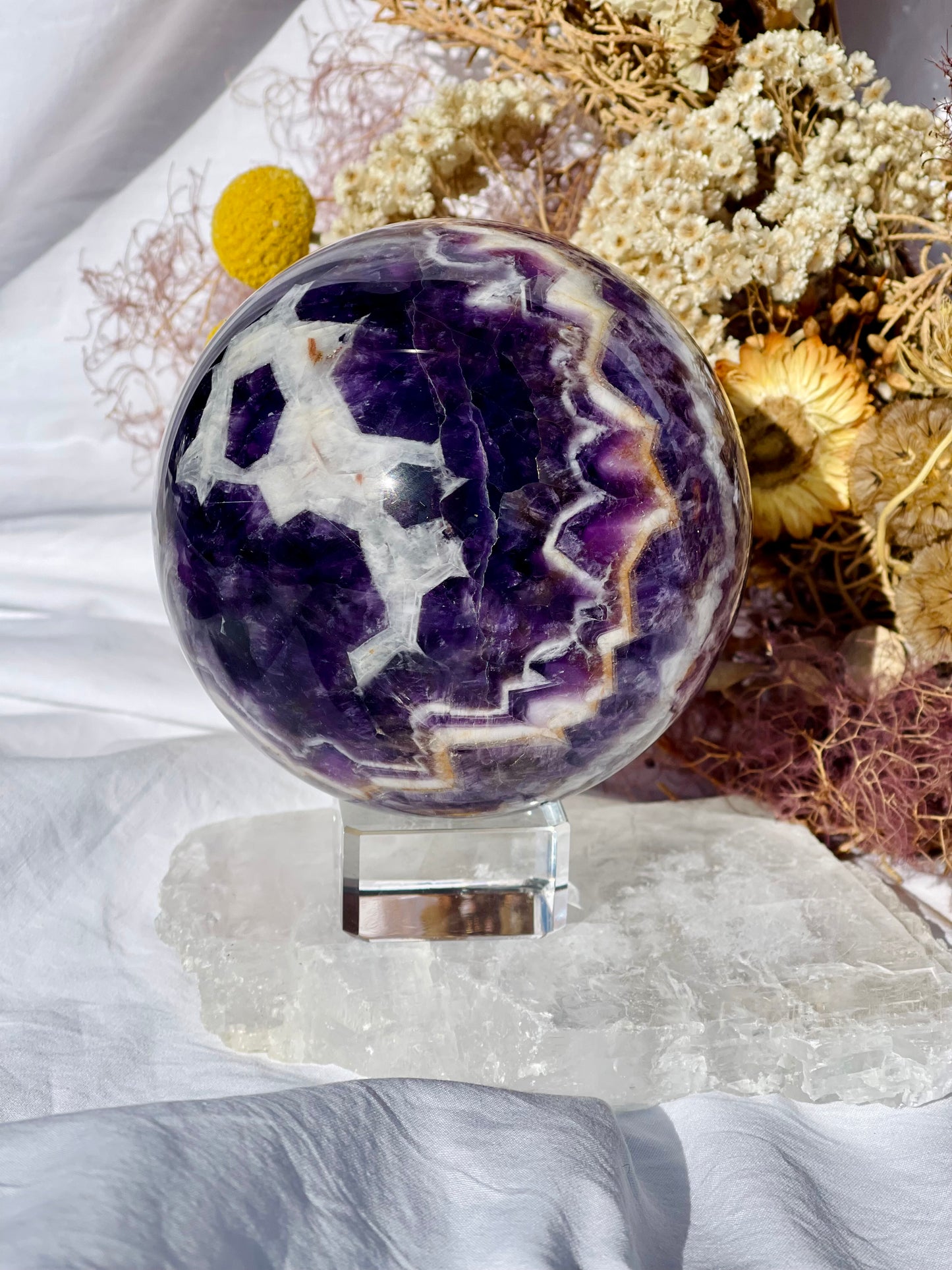 Chevron Amethyst Sphere