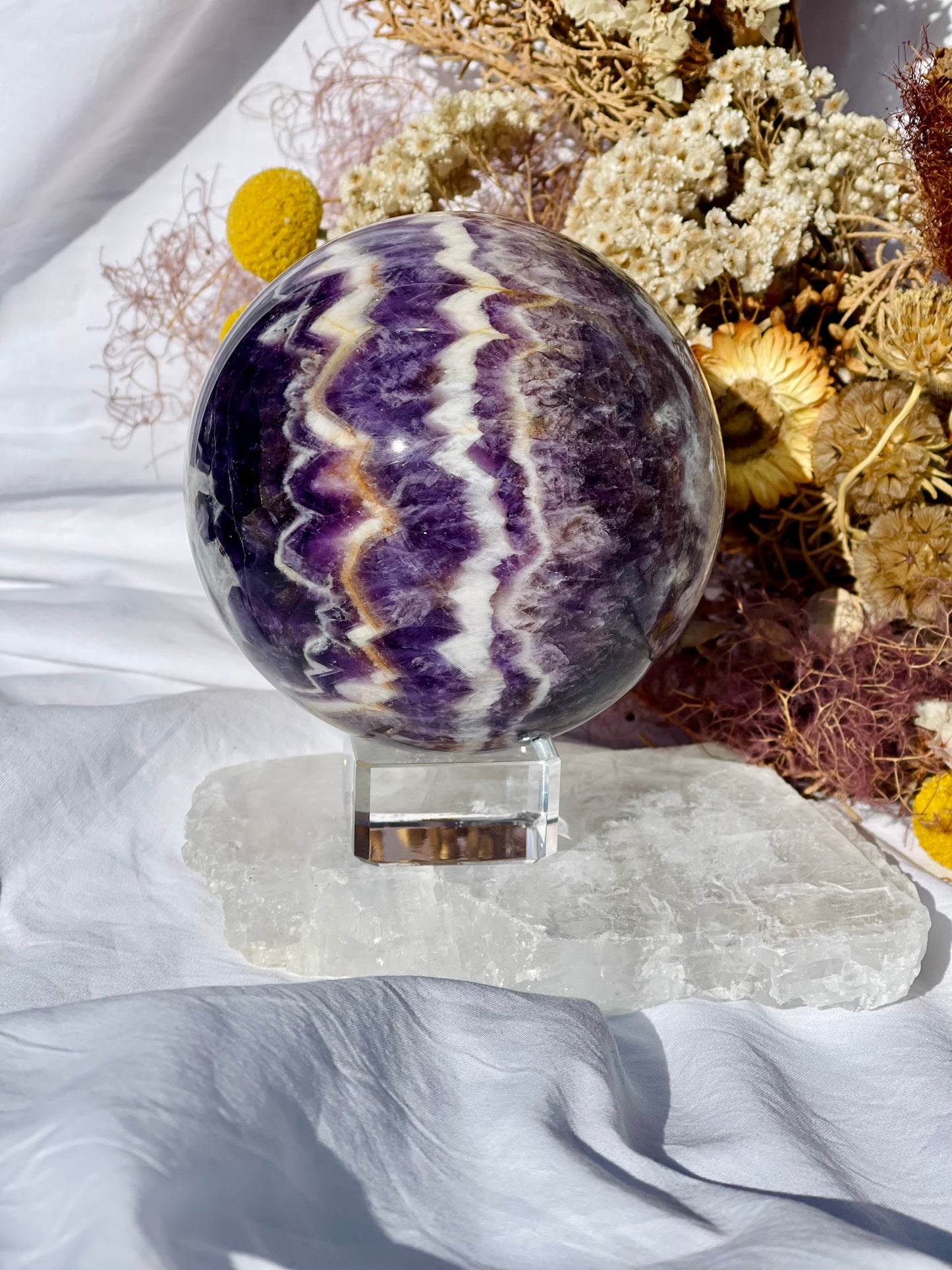 Chevron Amethyst Sphere