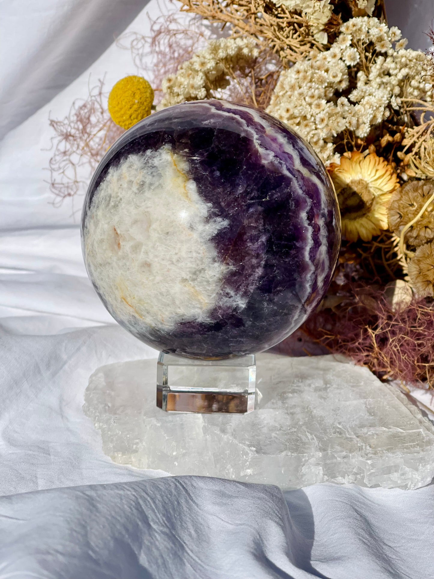 Chevron Amethyst Sphere