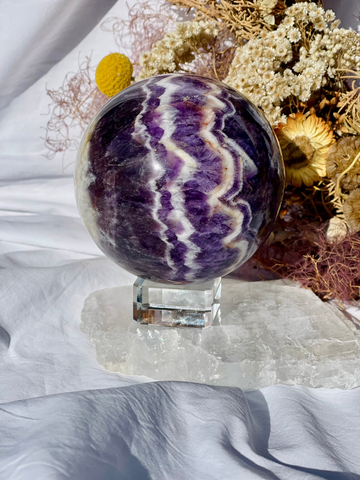 Chevron Amethyst Sphere