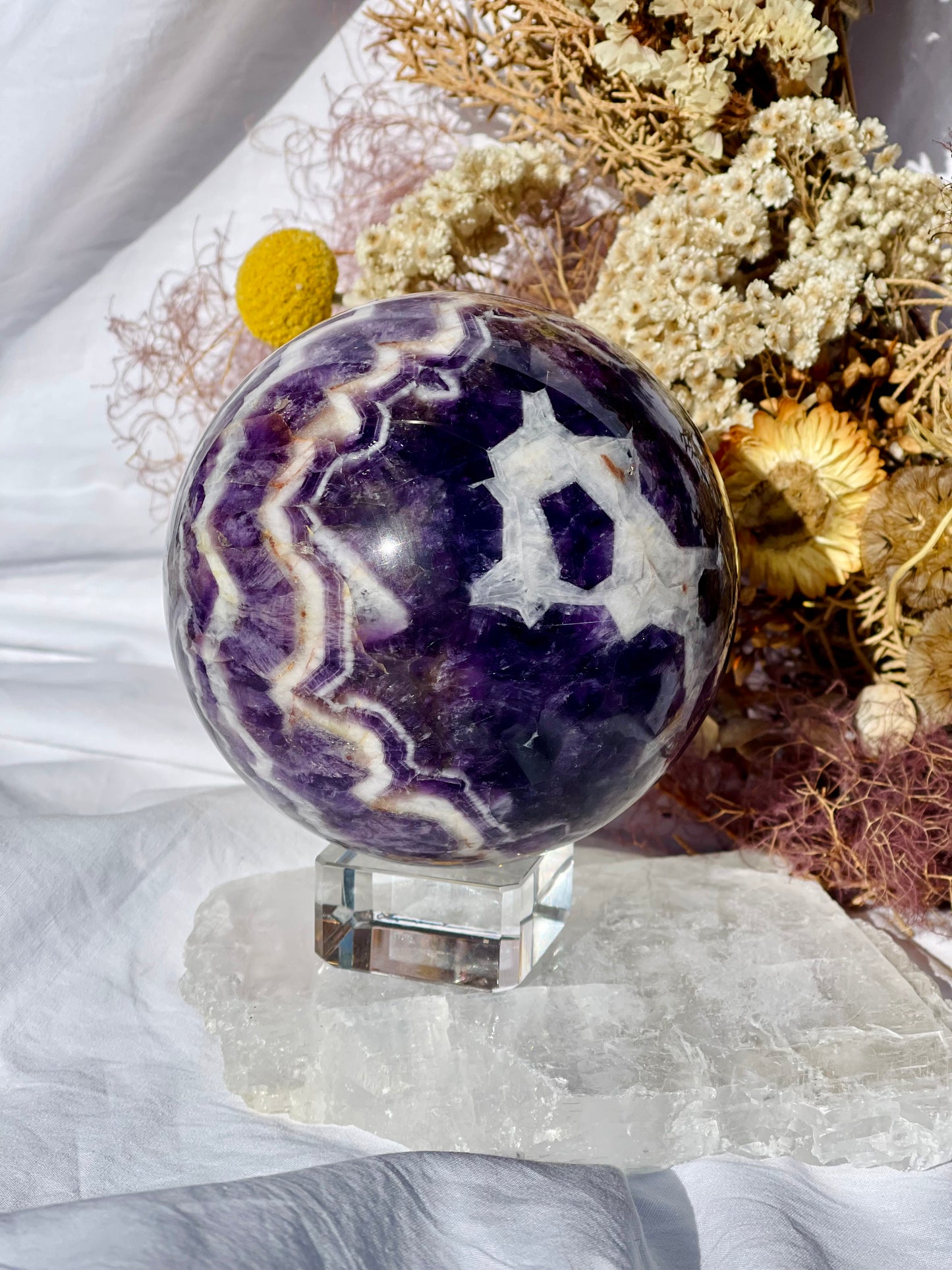 Chevron Amethyst Sphere