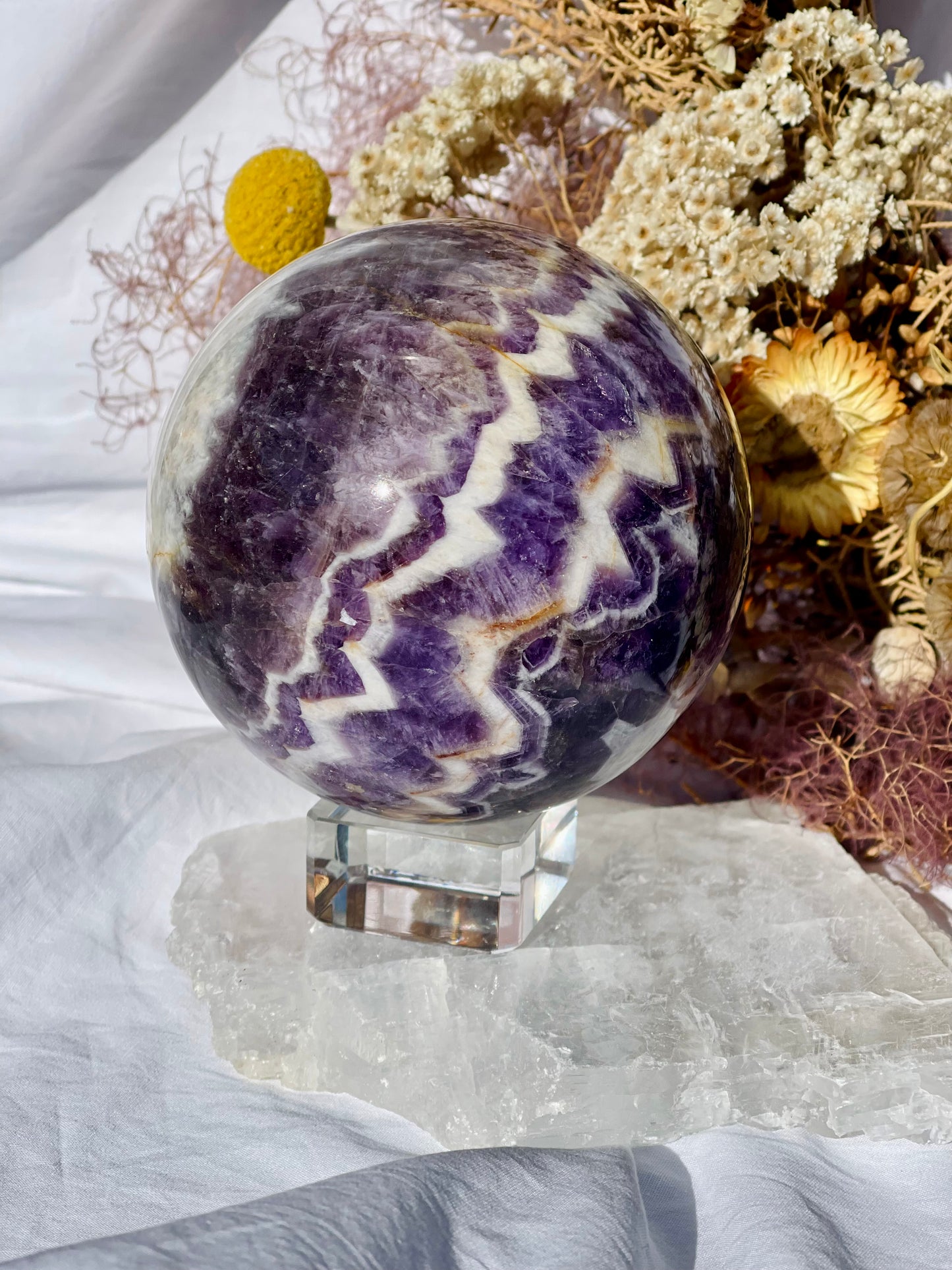 Chevron Amethyst Sphere
