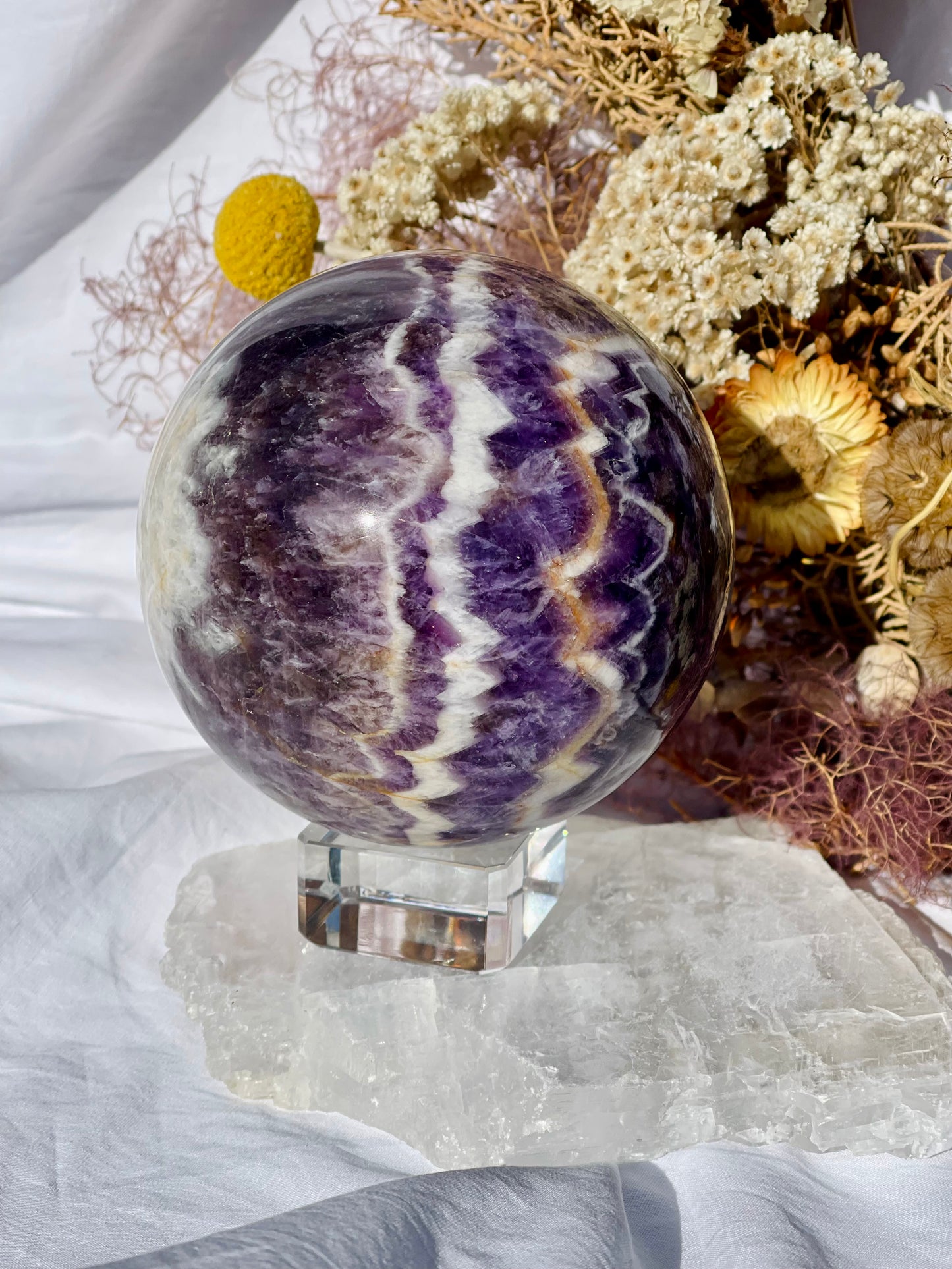 Chevron Amethyst Sphere