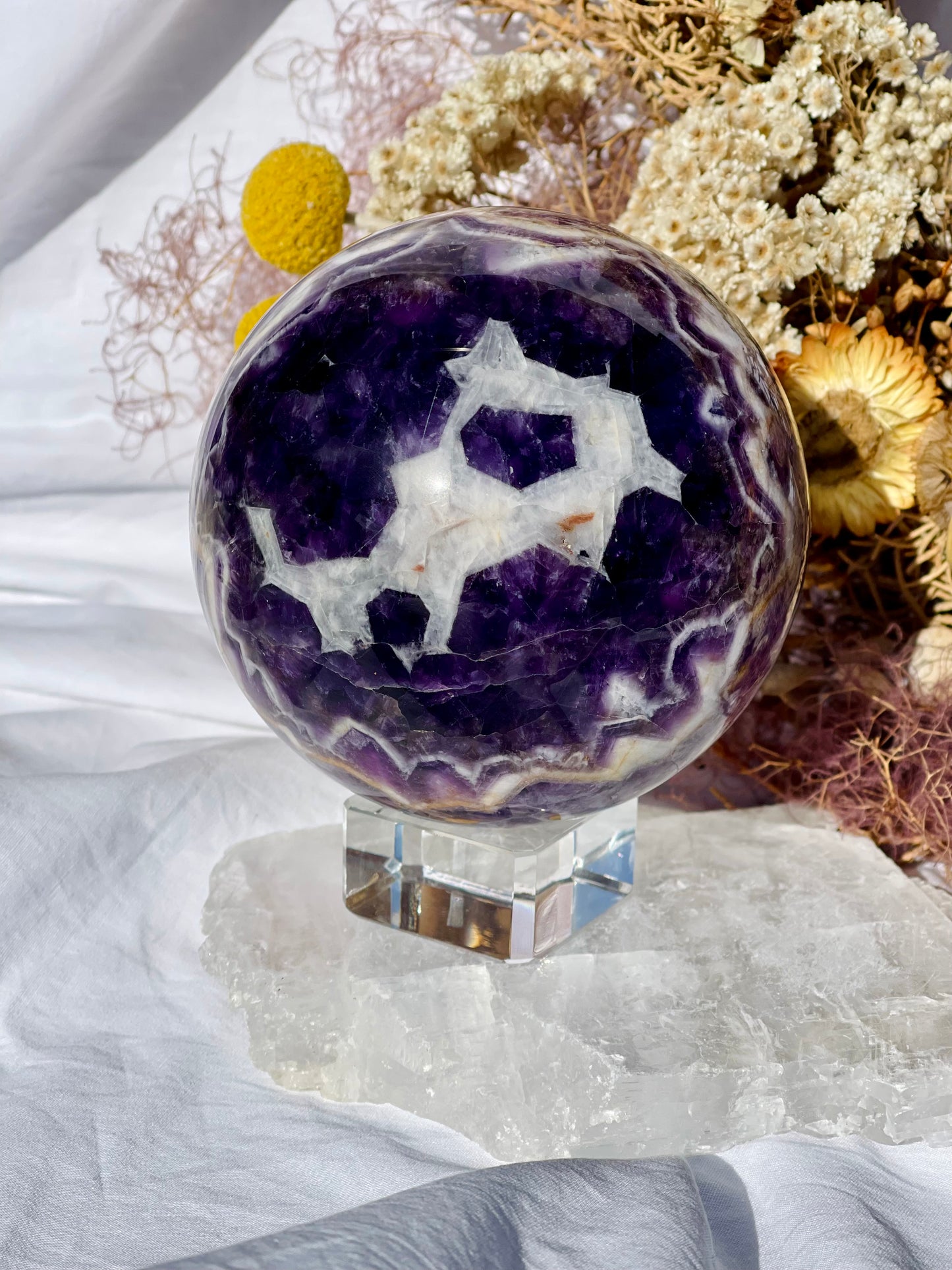 Chevron Amethyst Sphere