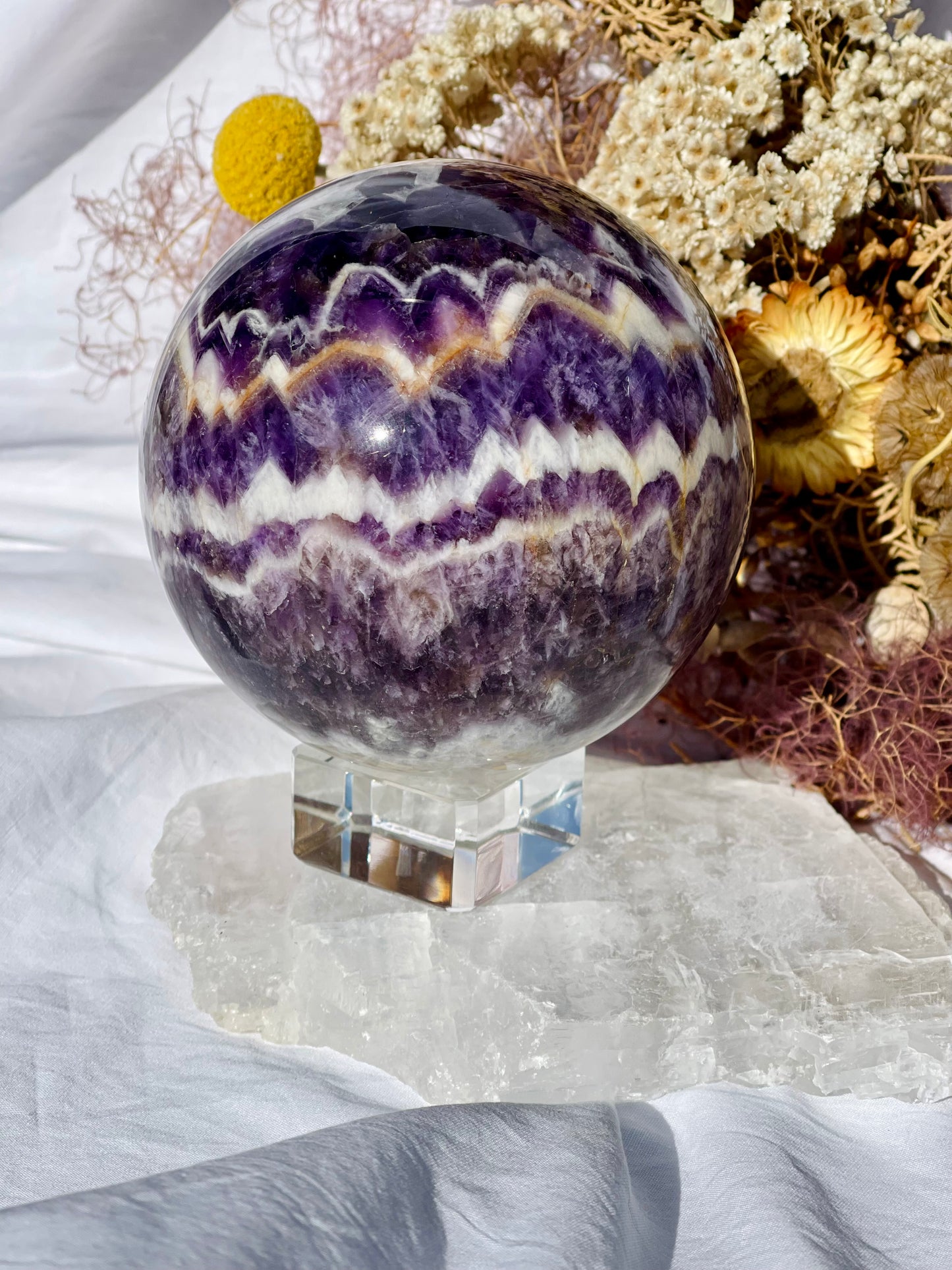 Chevron Amethyst Sphere