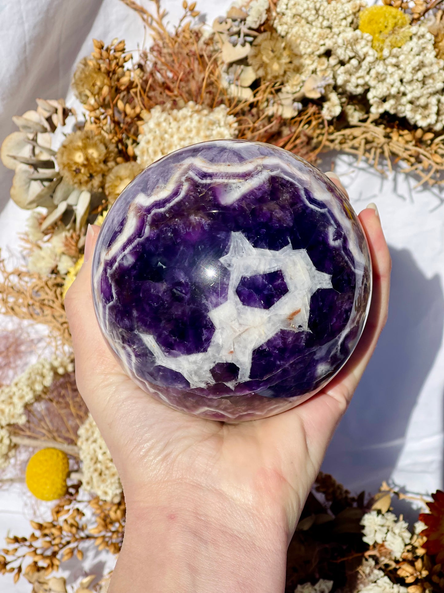 Chevron Amethyst Sphere