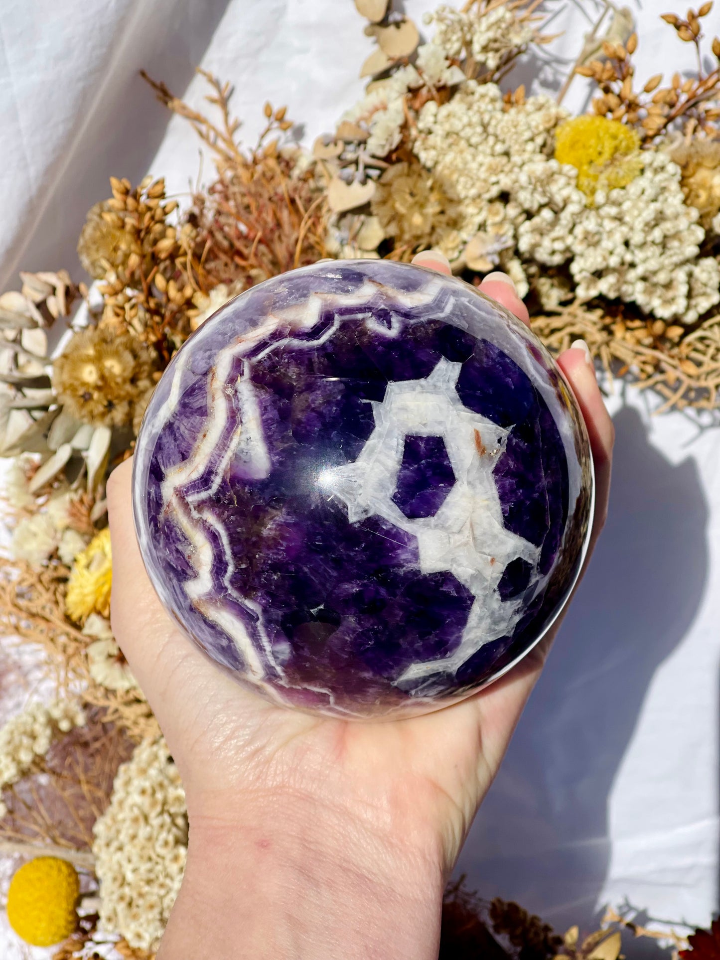 Chevron Amethyst Sphere