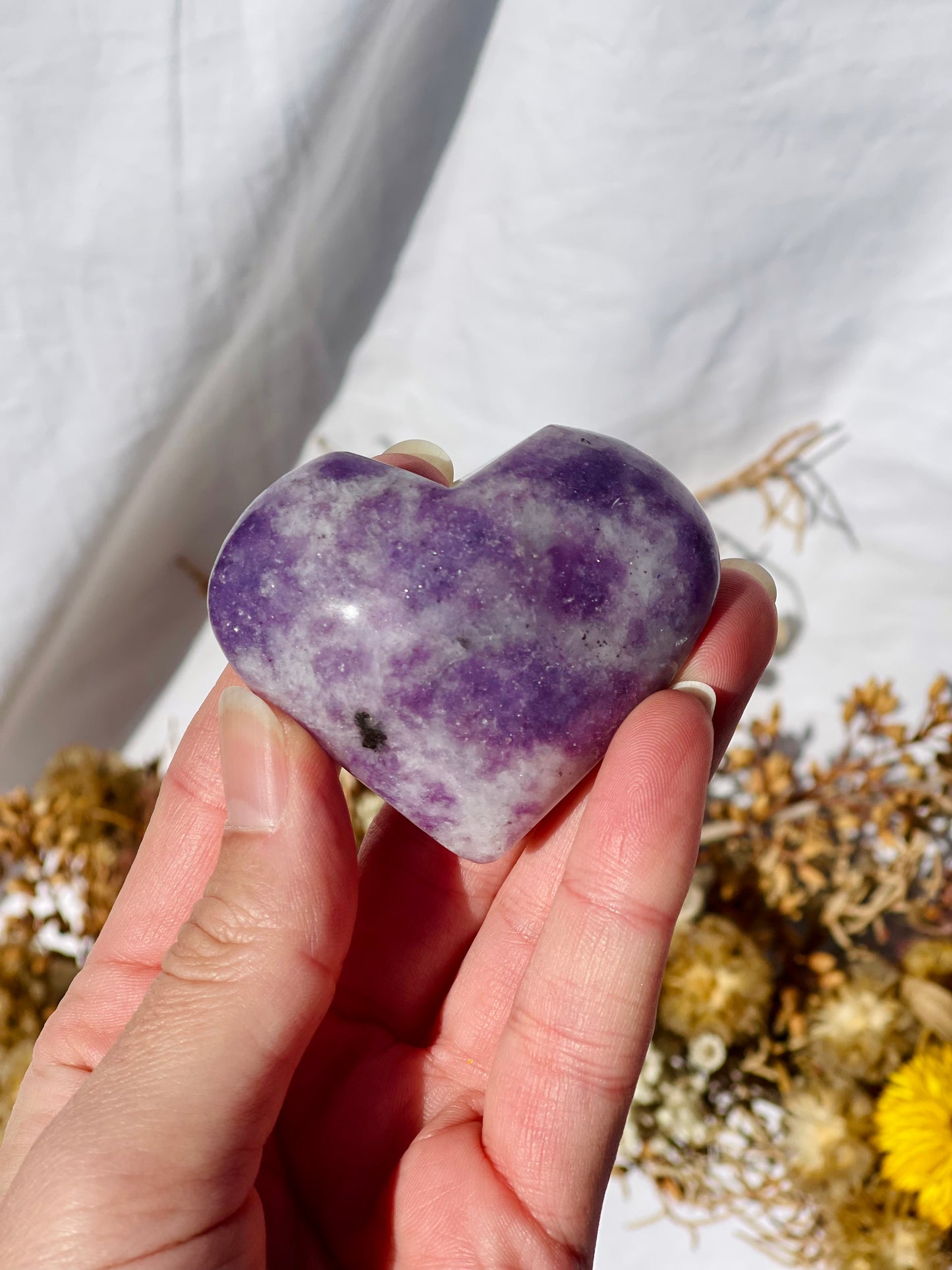 Lepidolite Heart