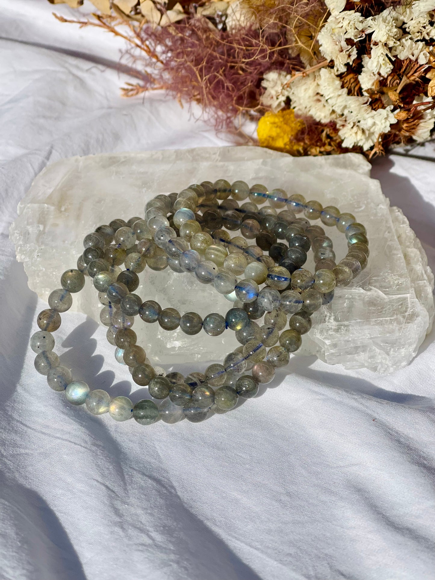 Labradorite Bracelet | Medium Bead