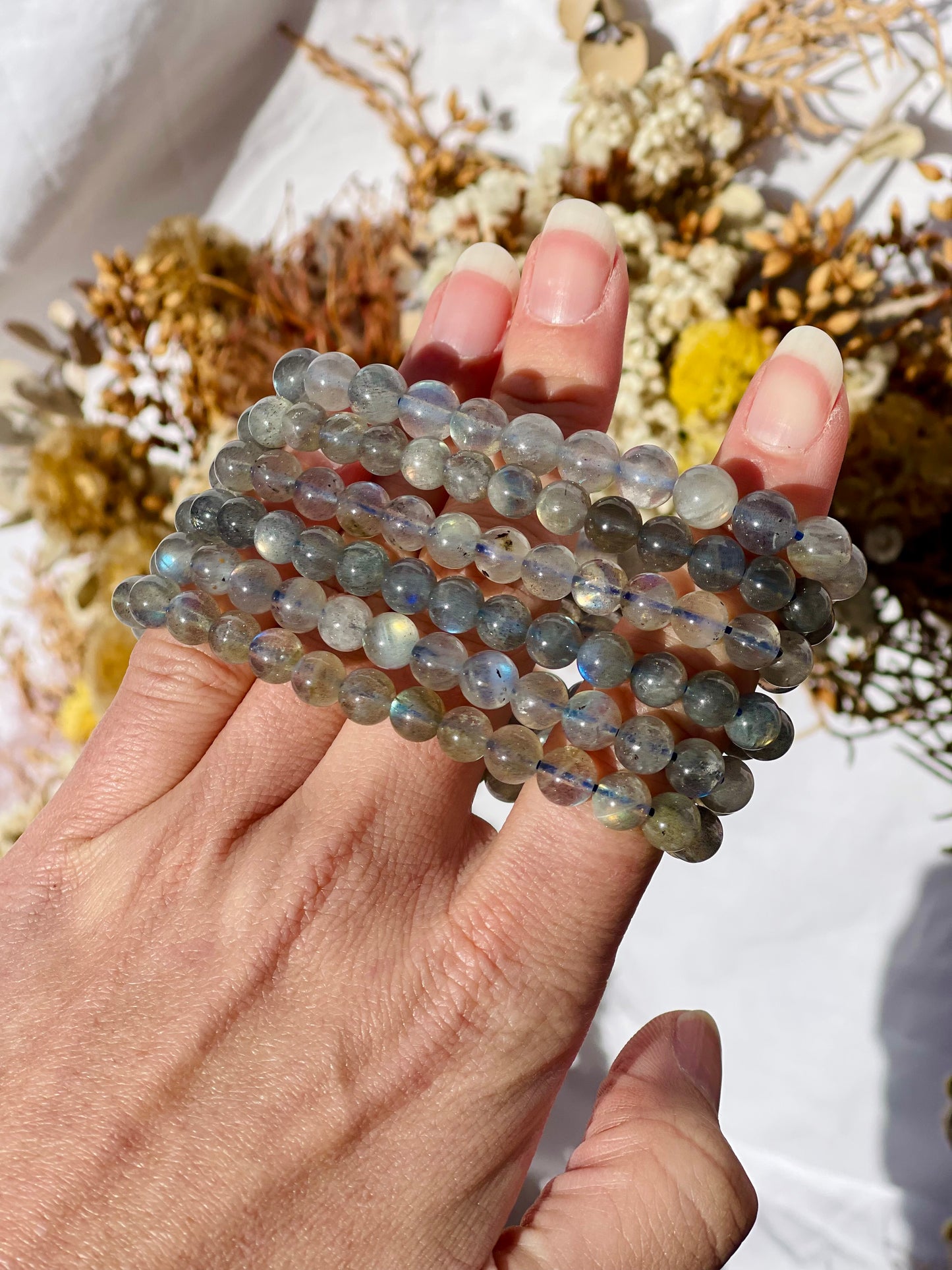 Labradorite Bracelet | Medium Bead
