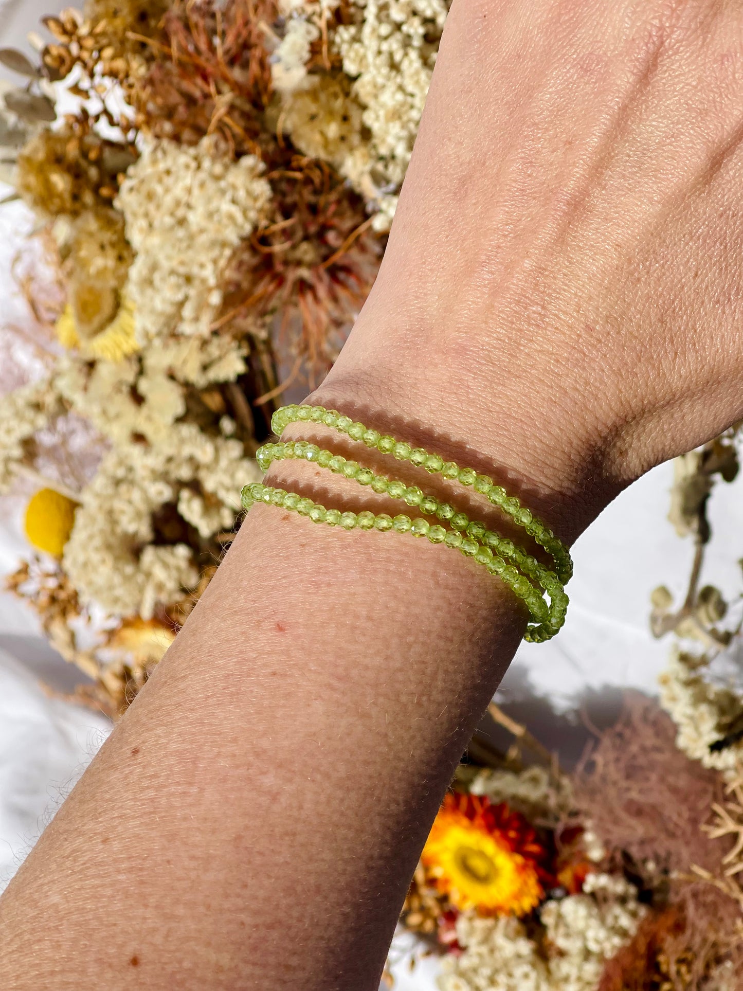 Peridot Faceted Wrap Bracelet