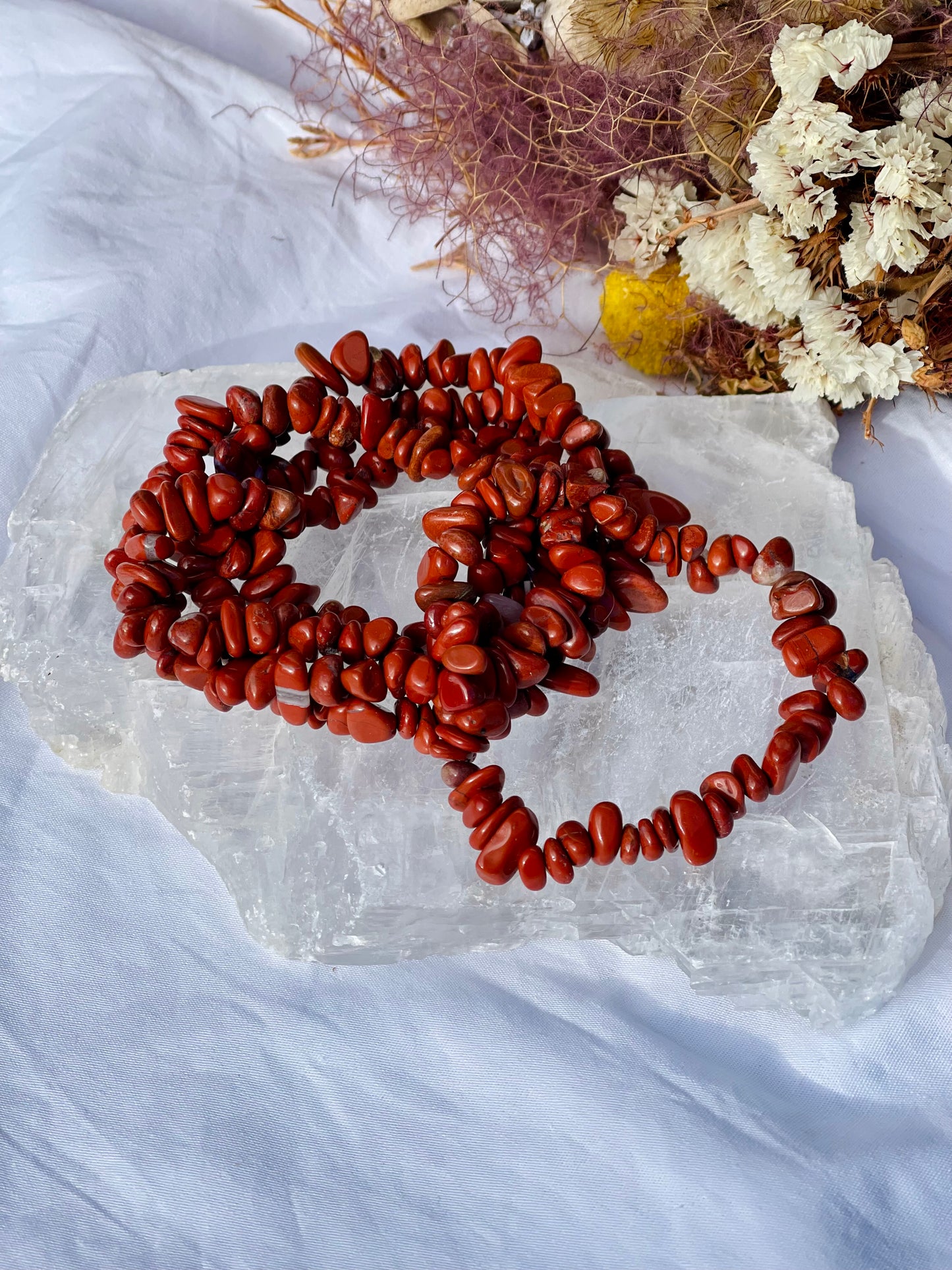 Red Jasper Chip Bracelet