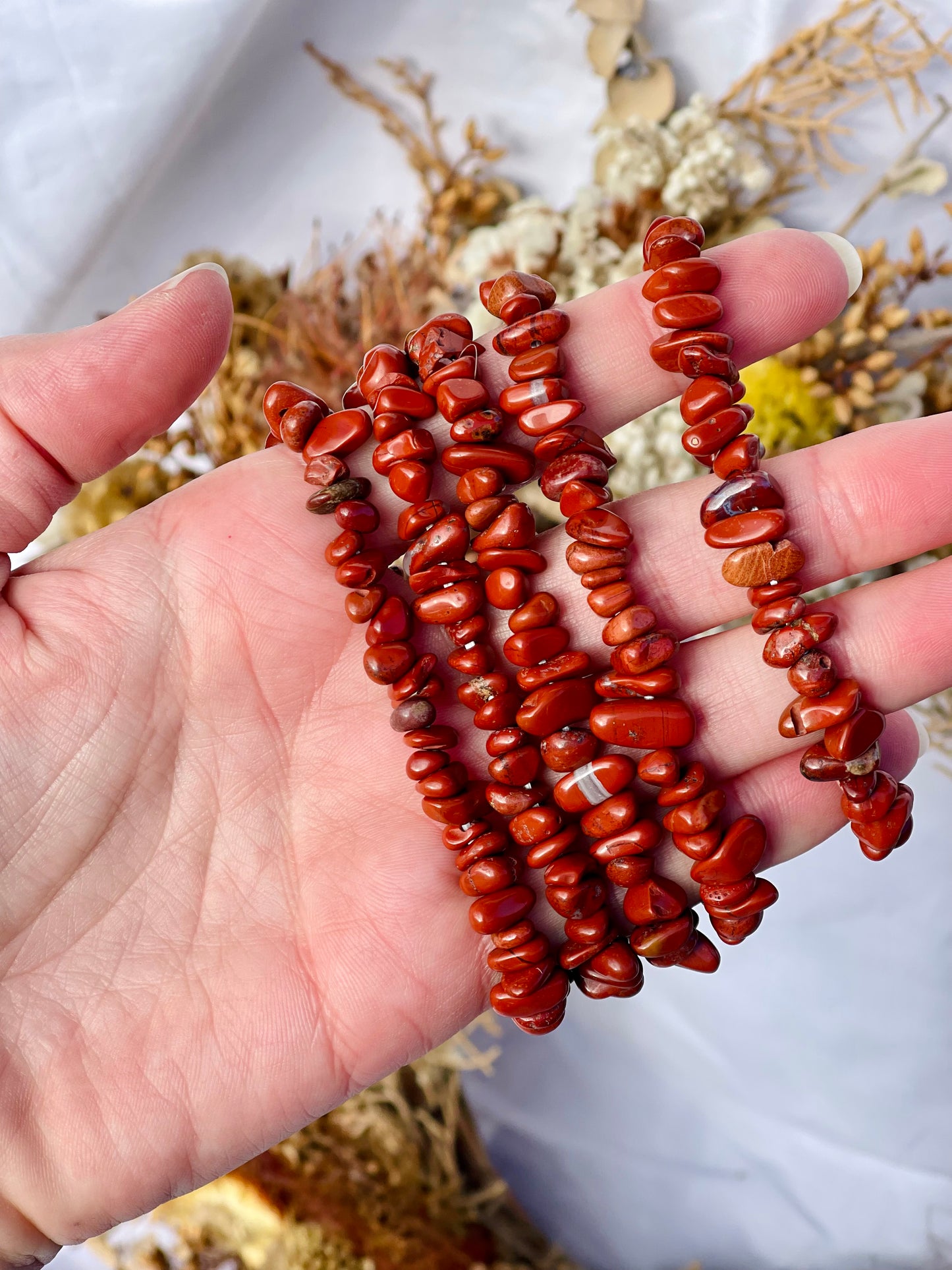 Red Jasper Chip Bracelet