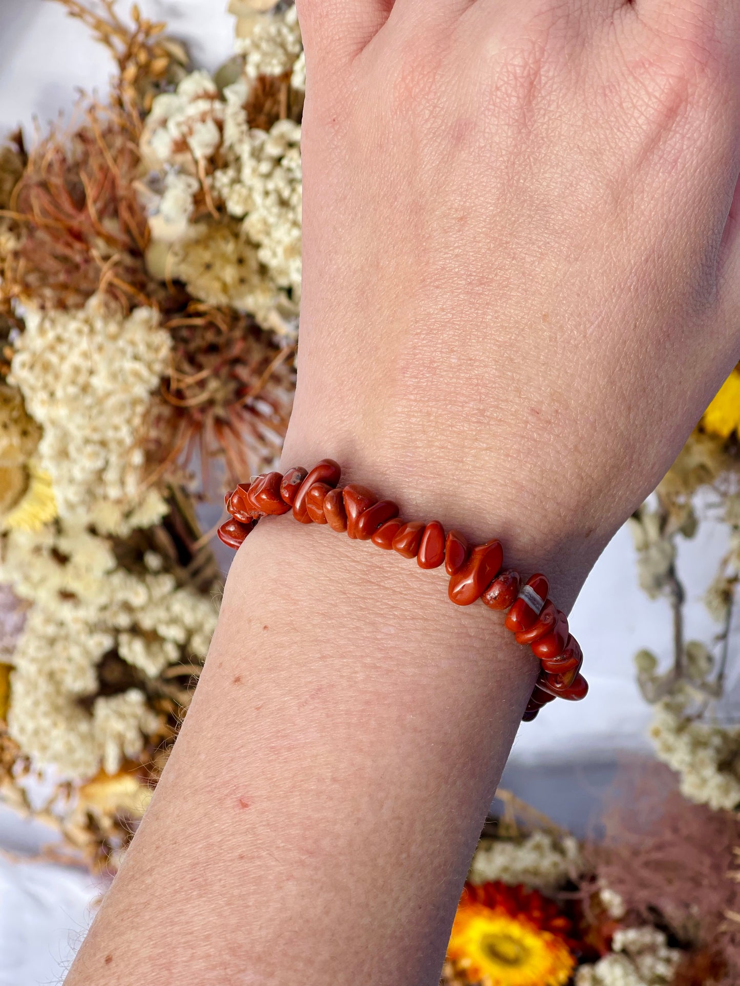 Red Jasper Chip Bracelet