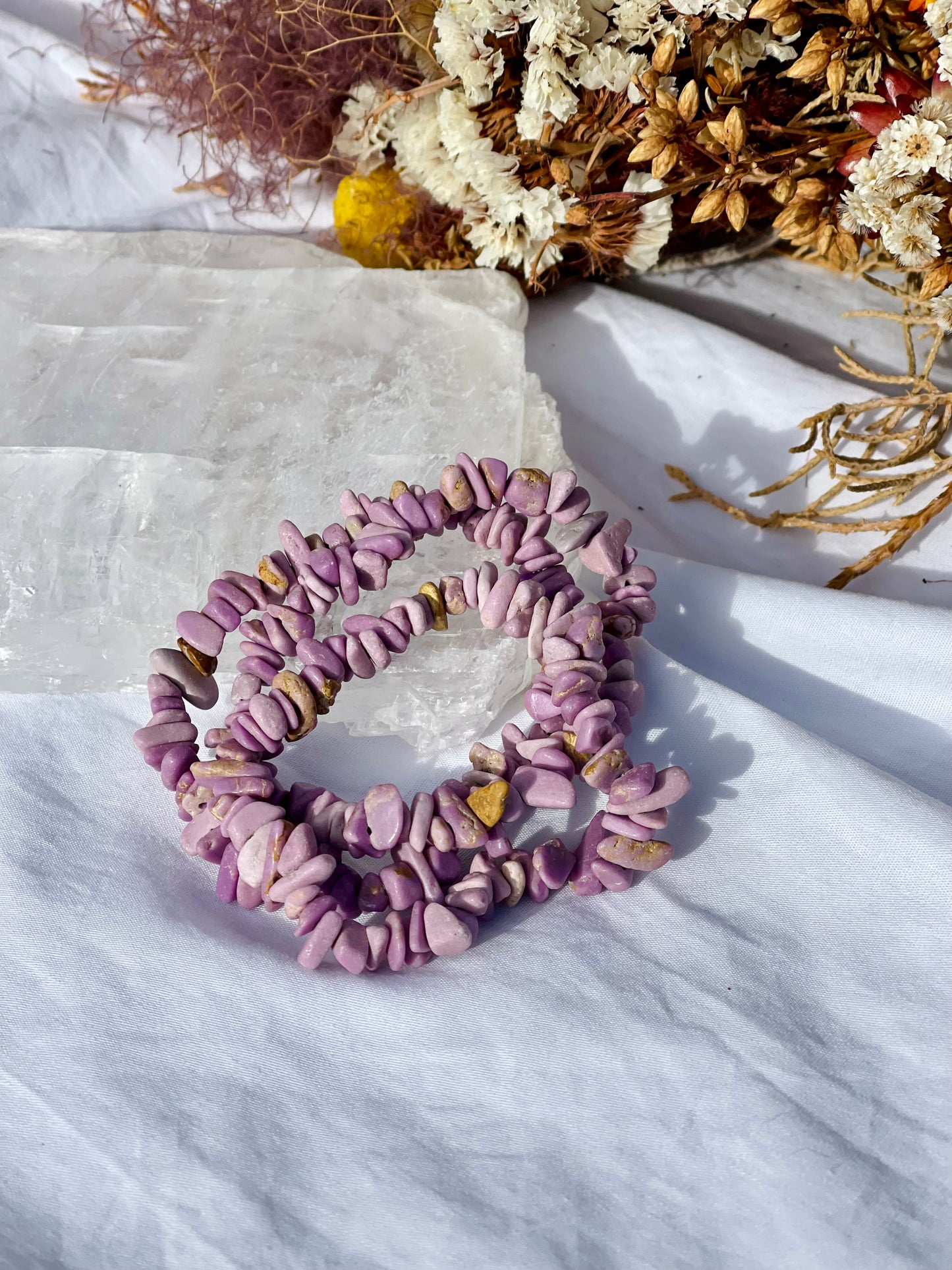 Phosphosiderite Chip Bracelet