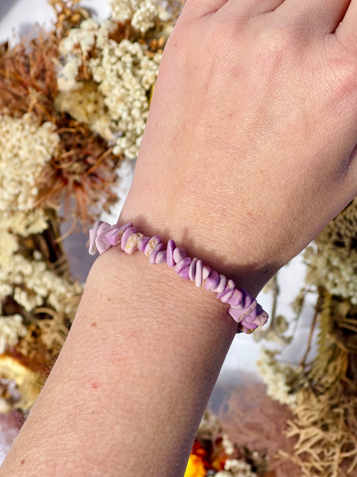 Phosphosiderite Chip Bracelet