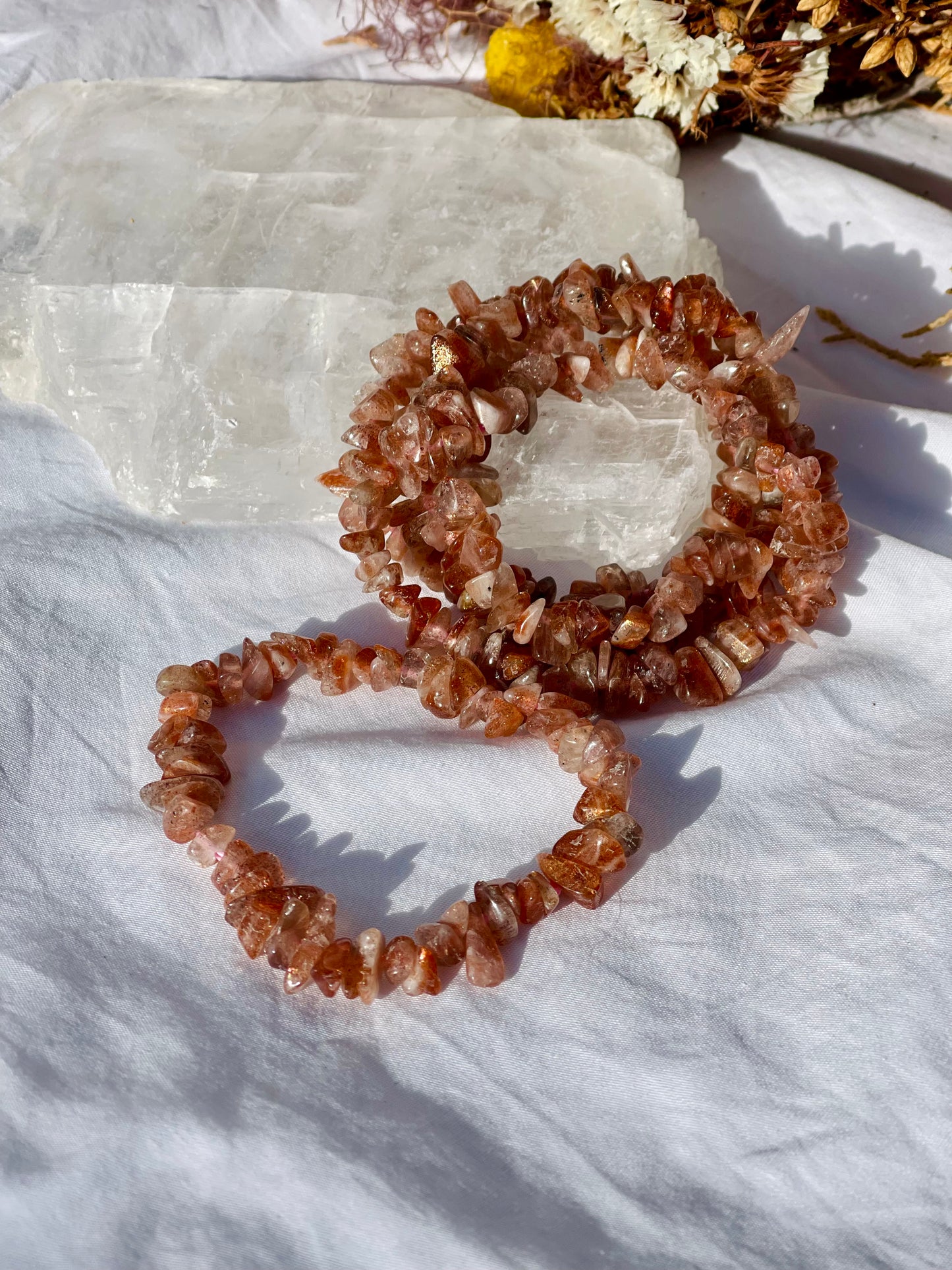Sunstone Chip Bracelet