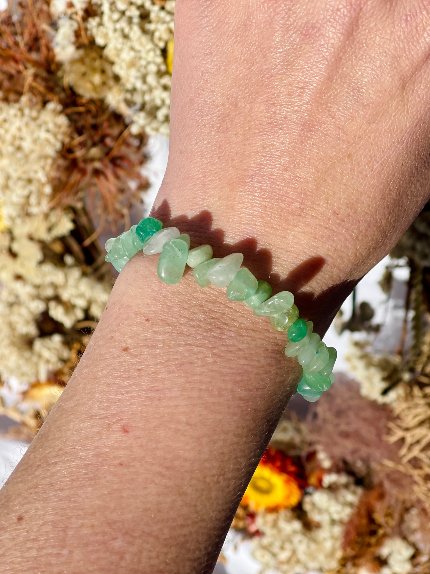 Green Aventurine Chip Bracelet