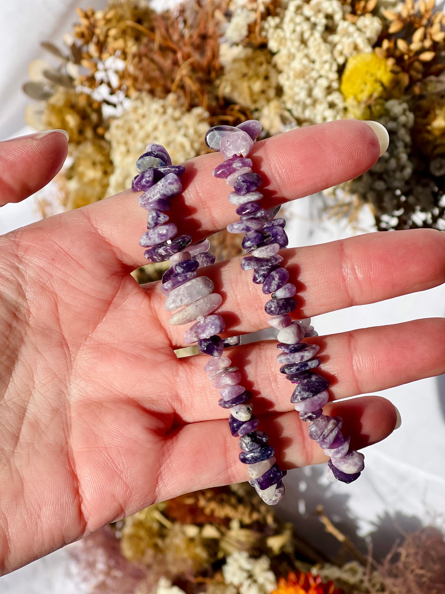 Lepidolite Chip Bracelet