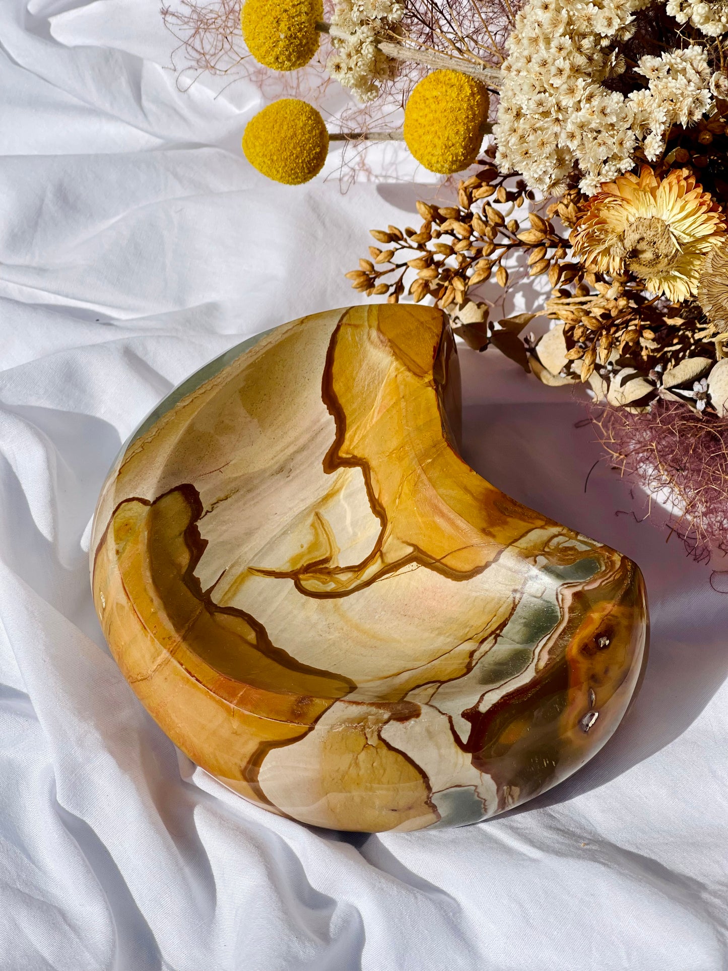 Polychrome Jasper Moon Dish