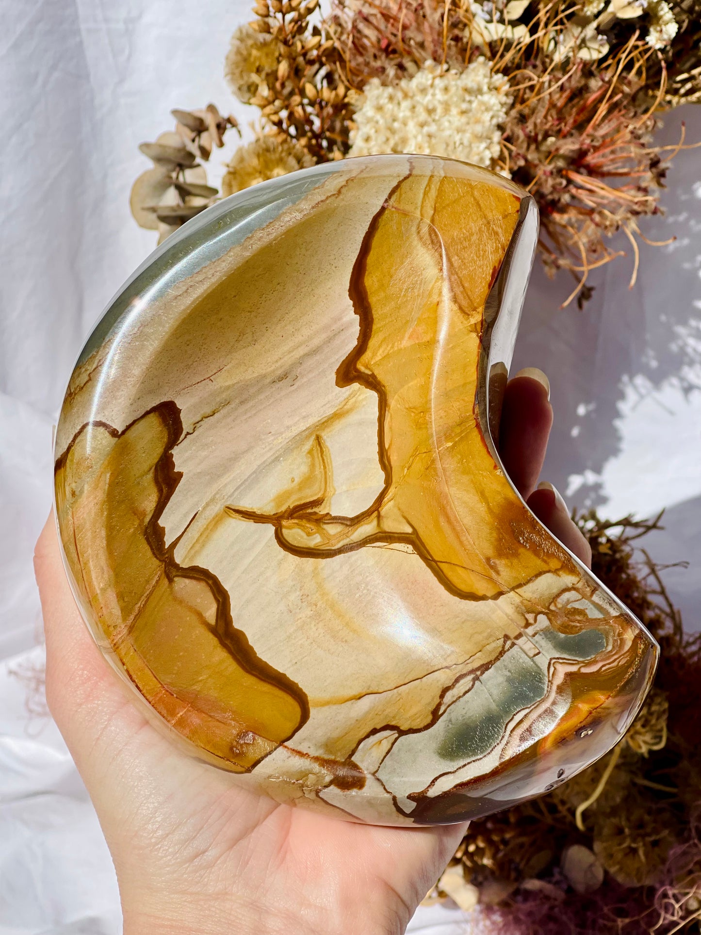 Polychrome Jasper Moon Dish