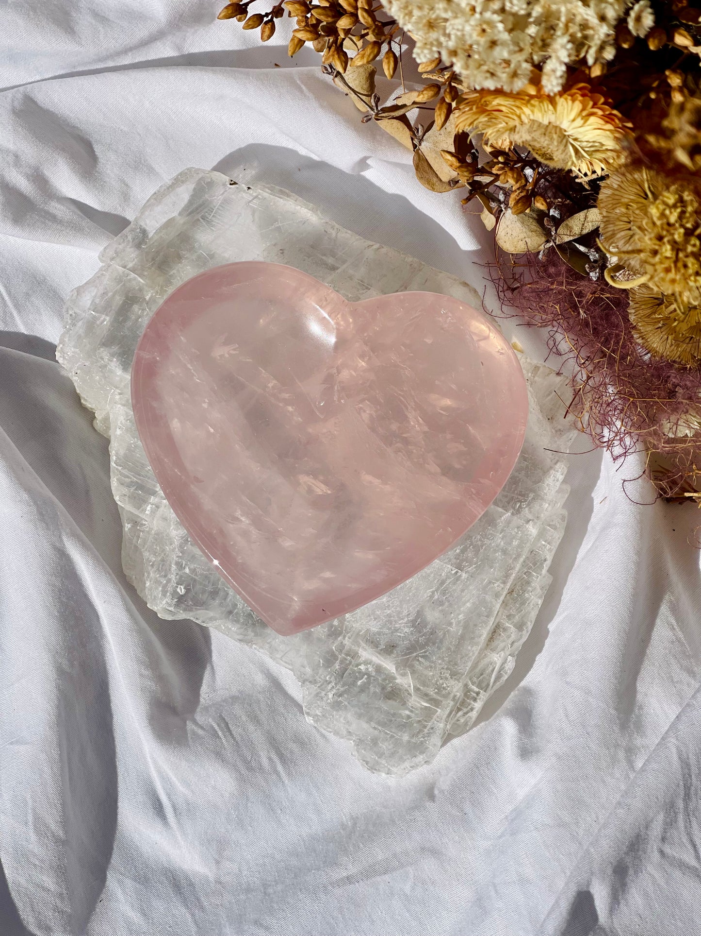 Rose Quartz Heart Dish