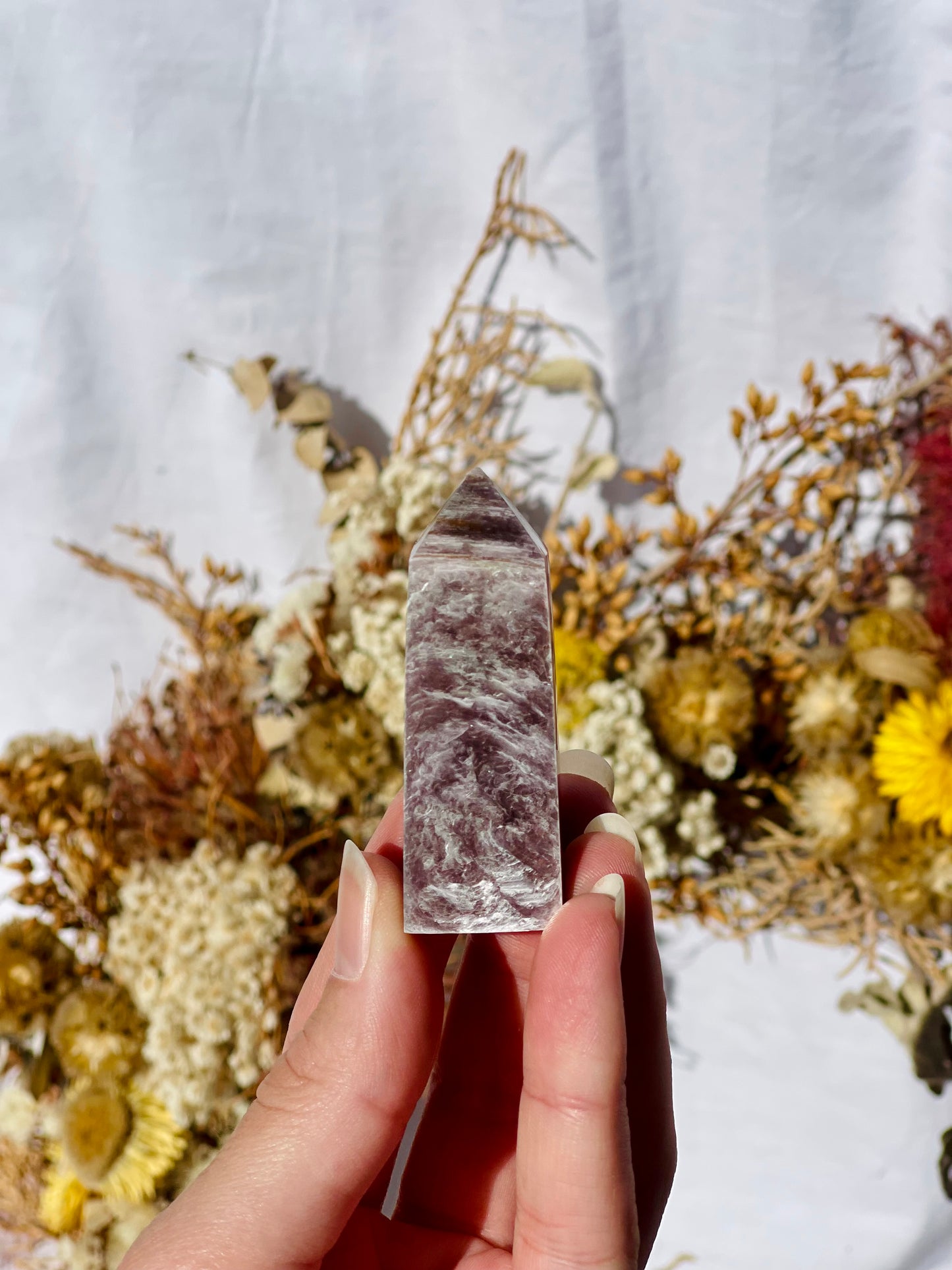 Gem Lepidolite Point