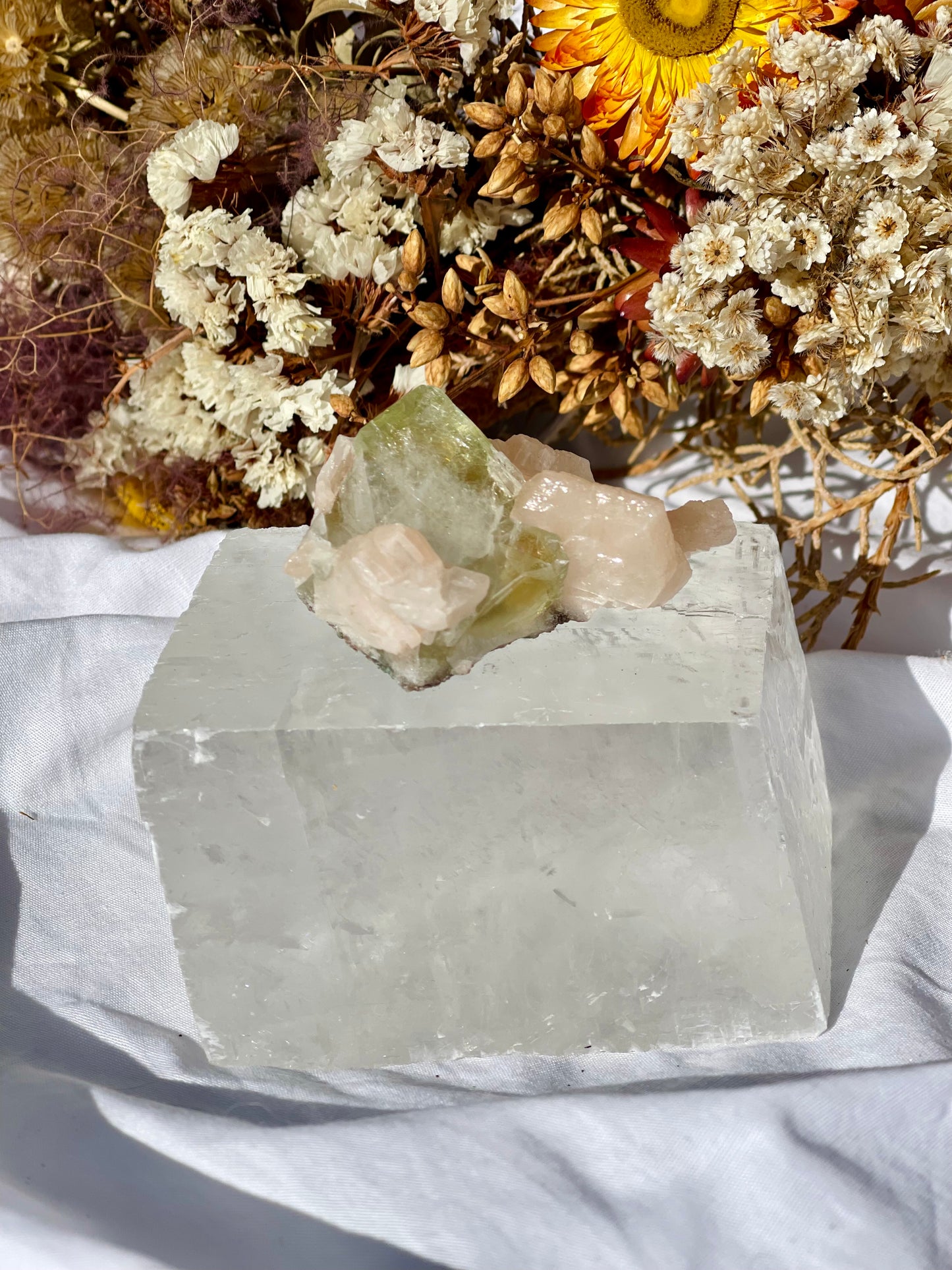 Green Apophyllite | Stilbite Specimen B