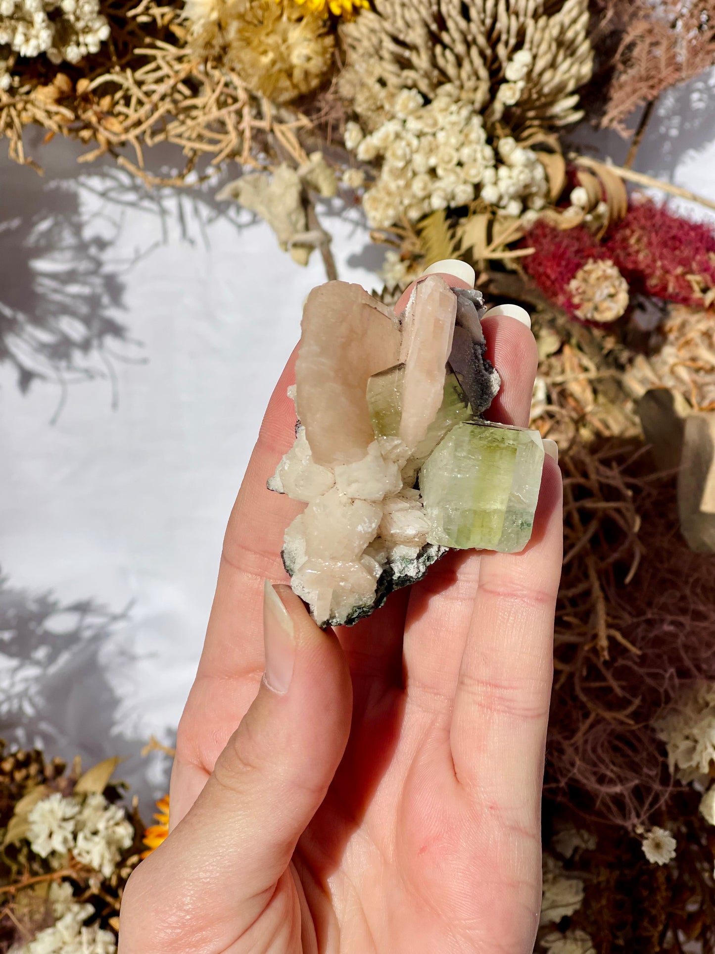 Green Apophyllite | Stilbite Specimen D