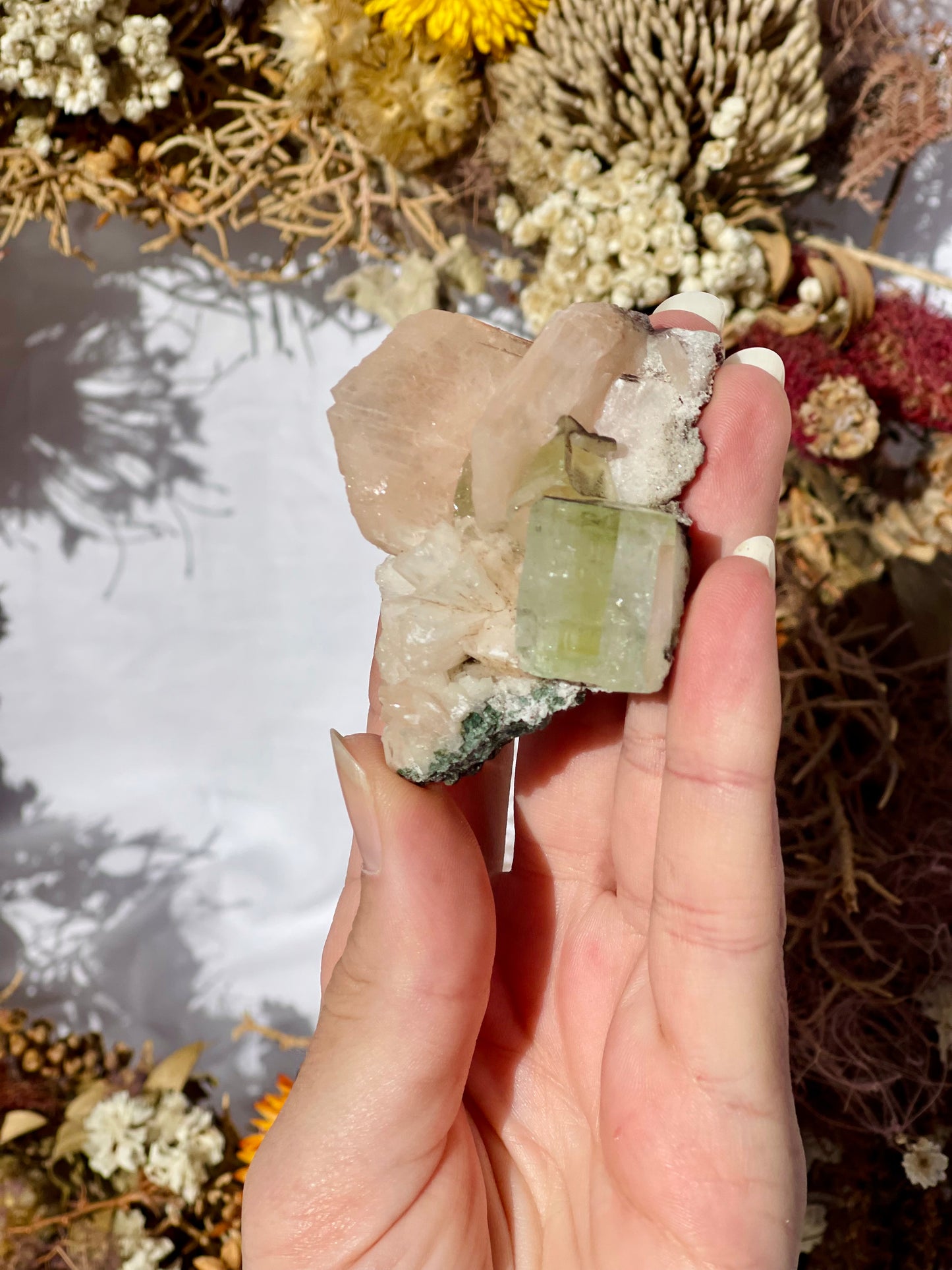 Green Apophyllite | Stilbite Specimen D