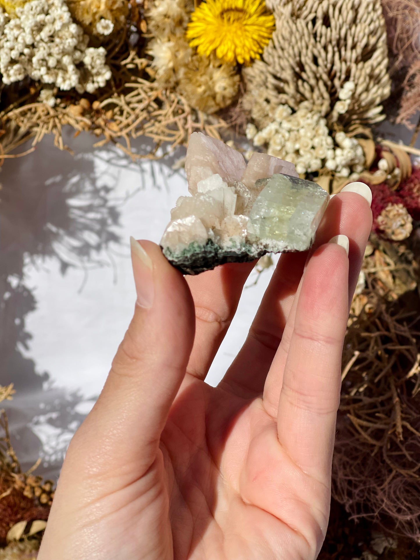Green Apophyllite | Stilbite Specimen D