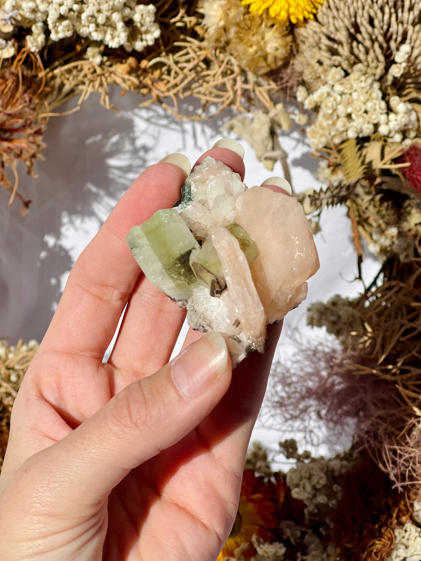 Green Apophyllite | Stilbite Specimen D