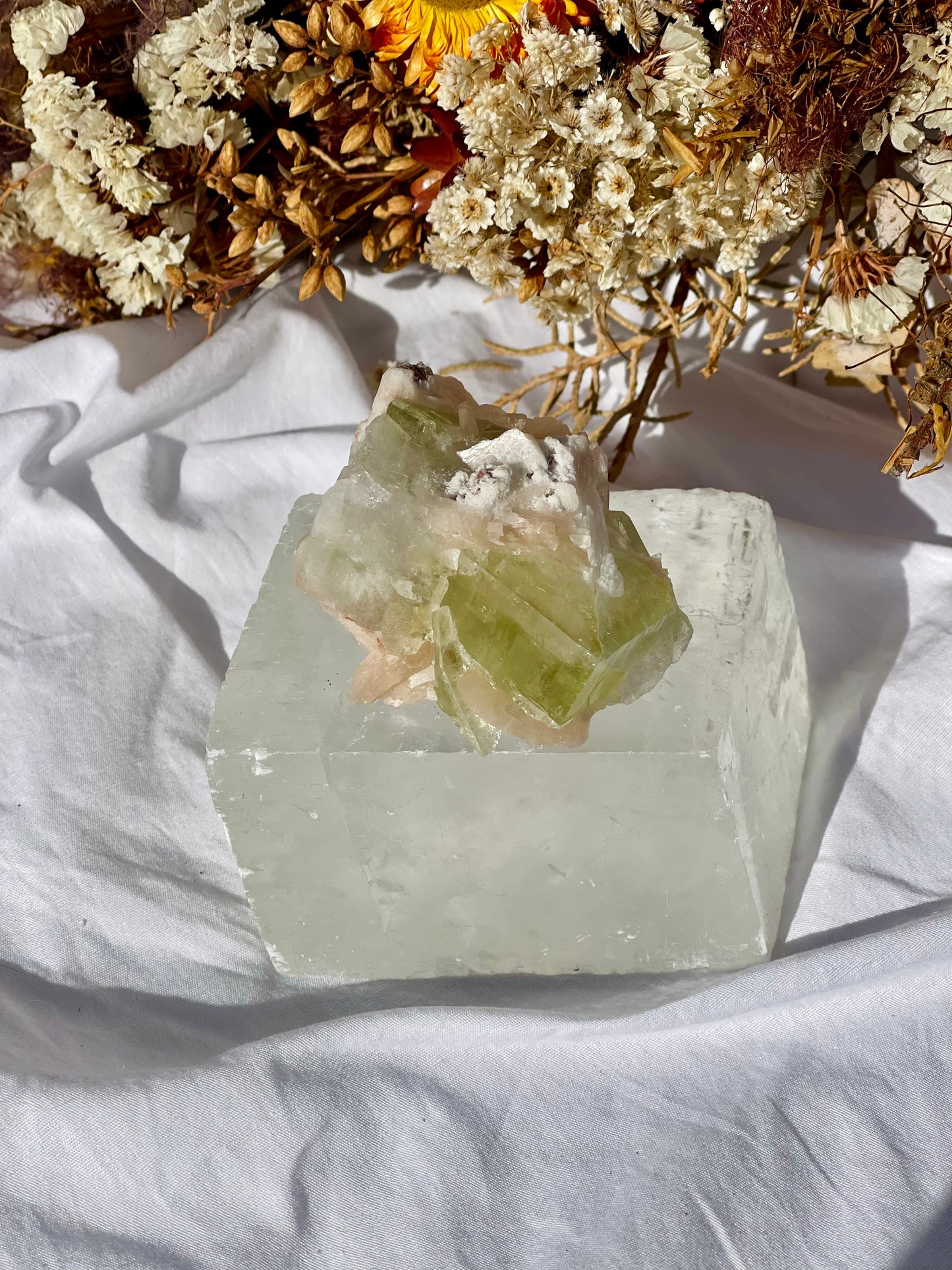 Green Apophyllite | Stilbite Specimen C