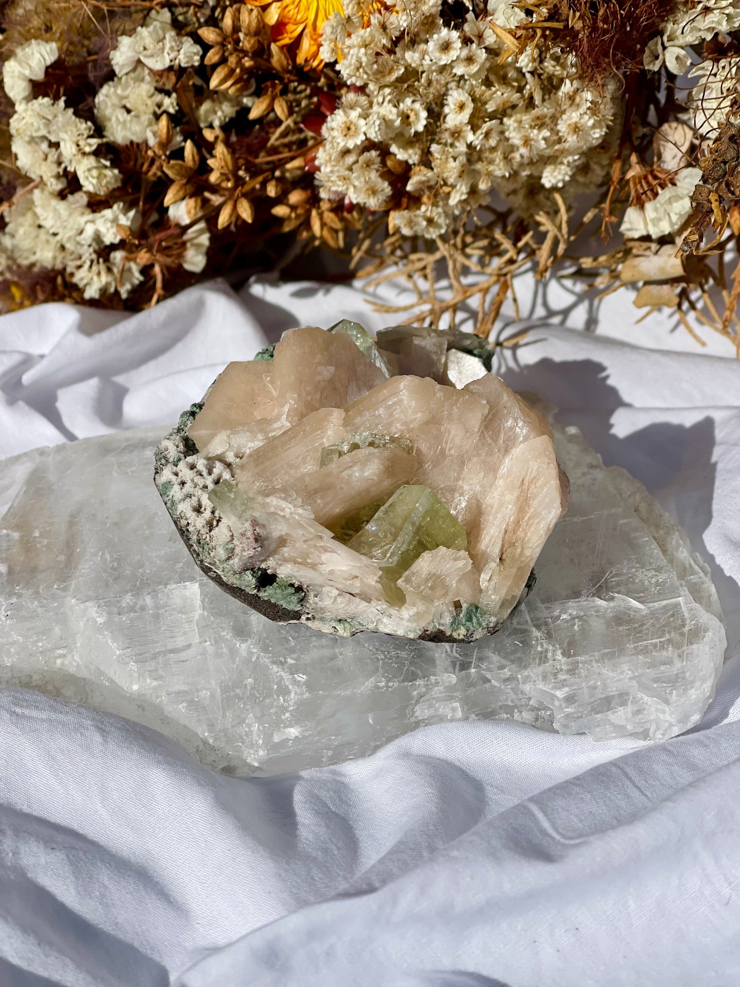 Green Apophyllite | Stilbite Specimen E