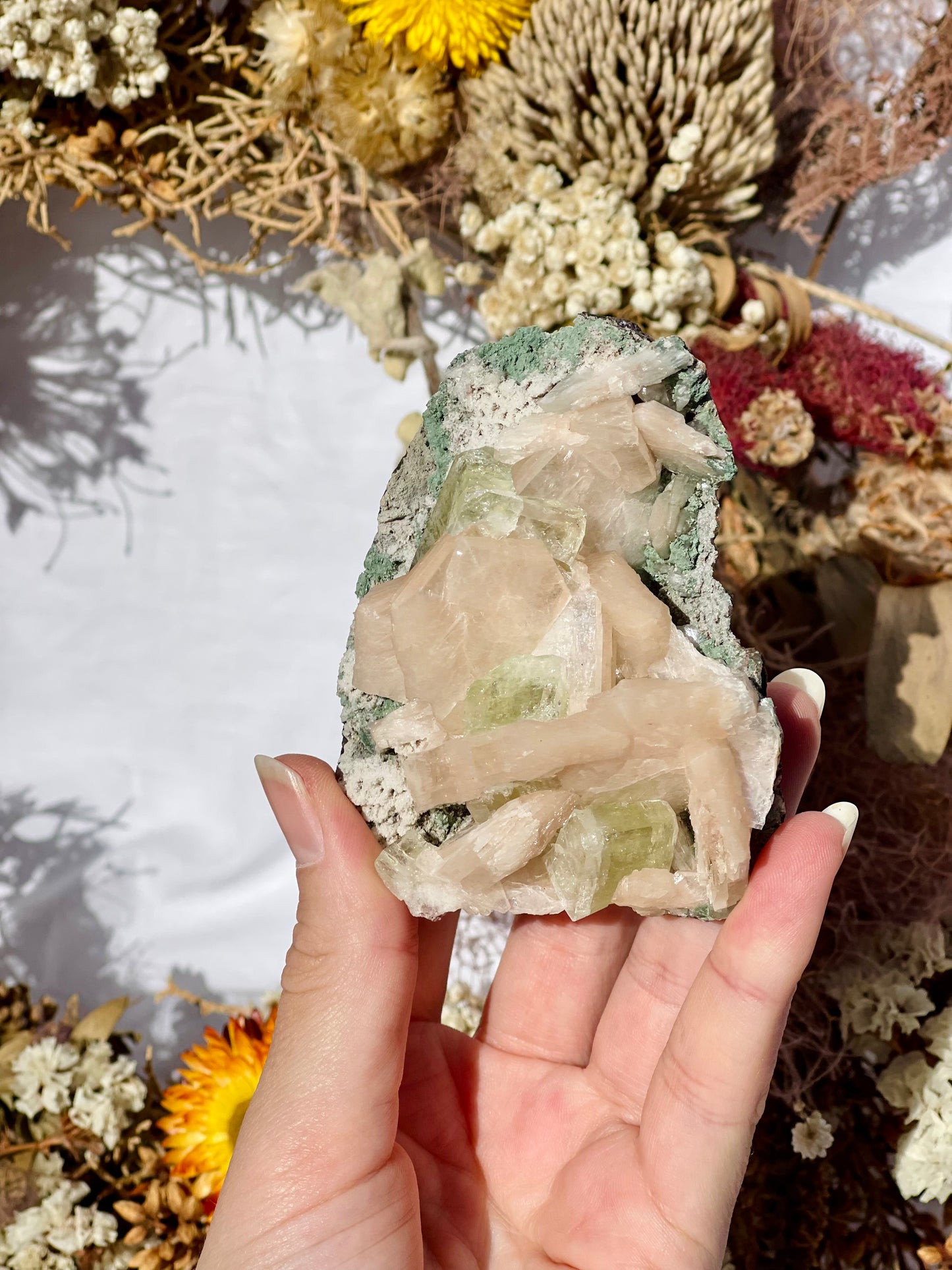 Green Apophyllite | Stilbite Specimen E