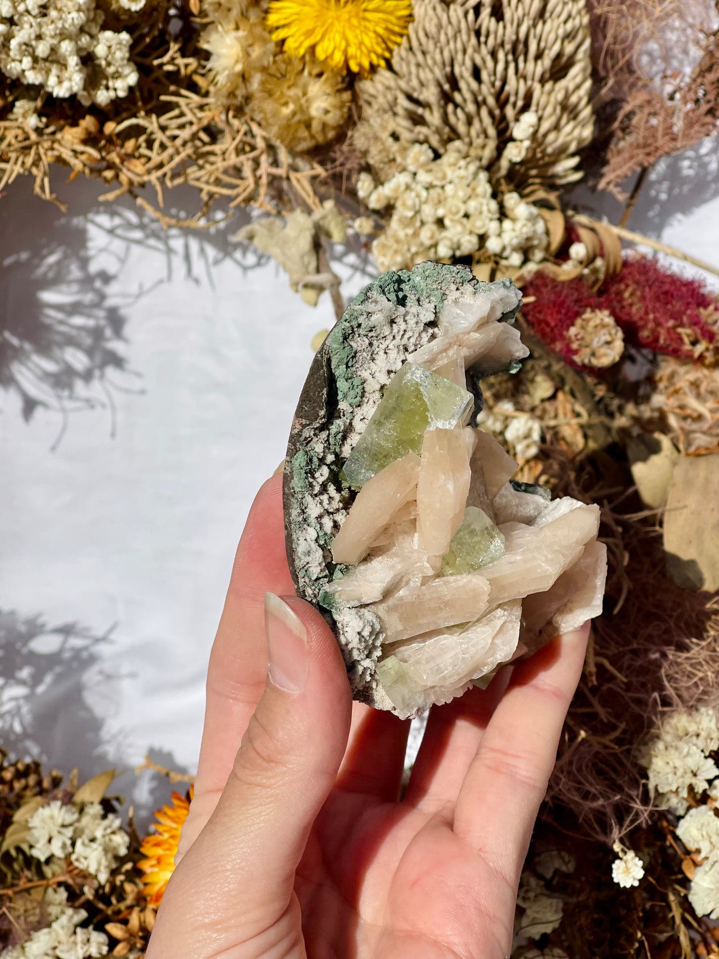 Green Apophyllite | Stilbite Specimen E