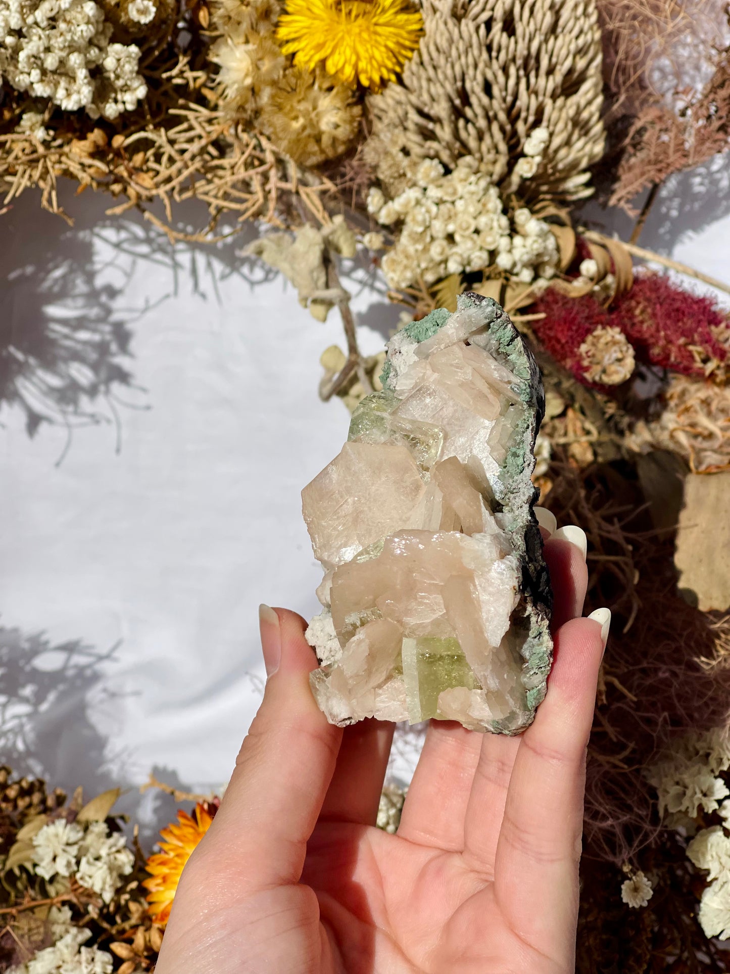 Green Apophyllite | Stilbite Specimen E