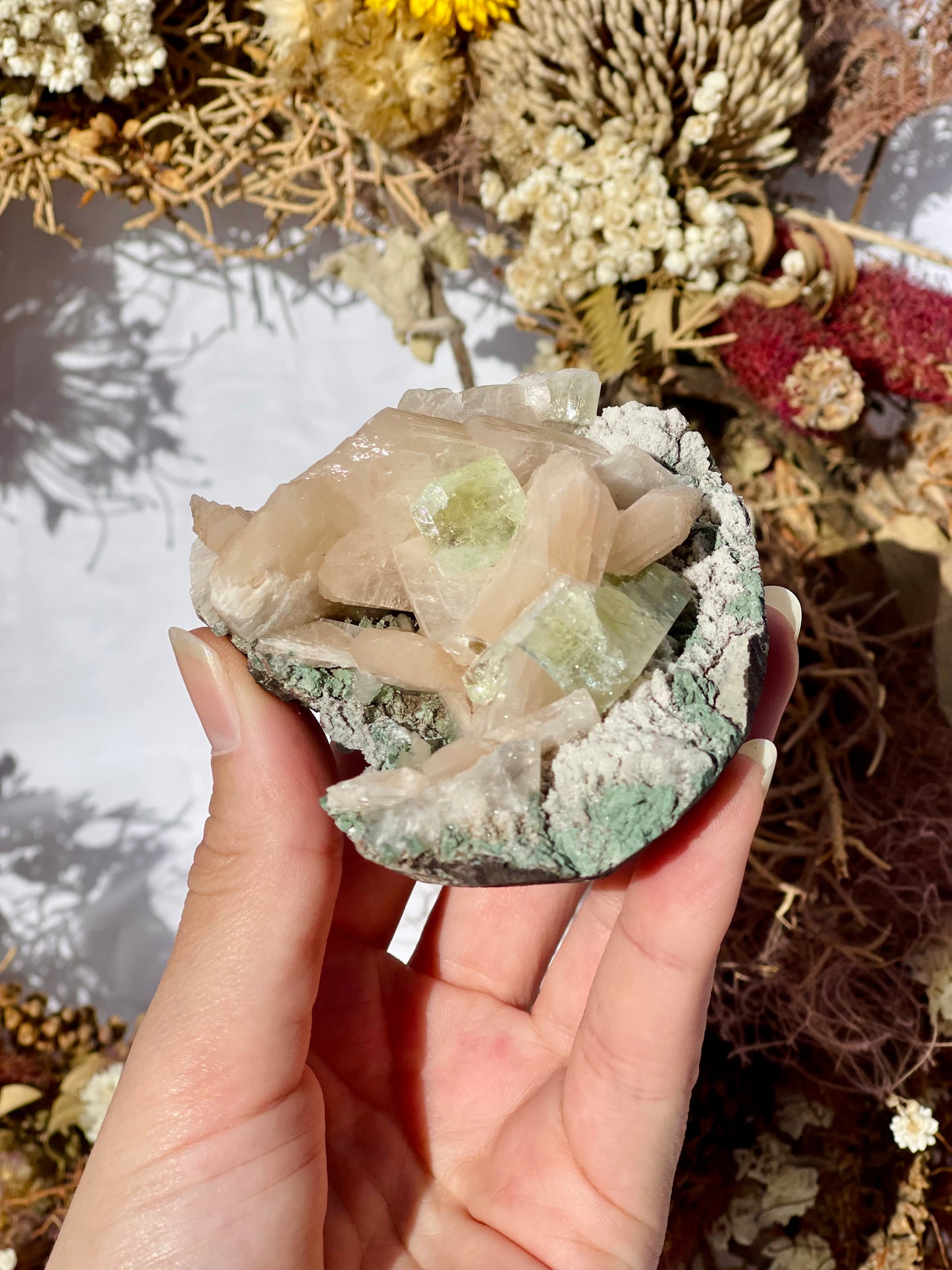 Green Apophyllite | Stilbite Specimen E