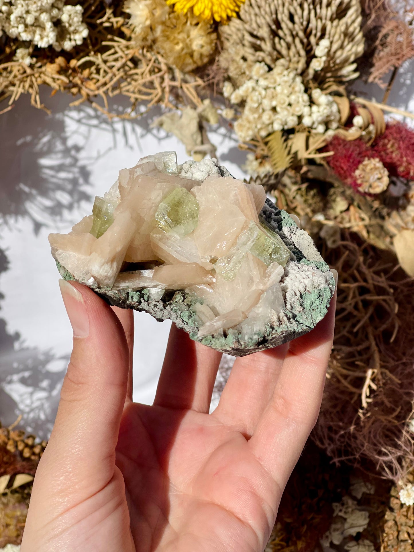 Green Apophyllite | Stilbite Specimen E