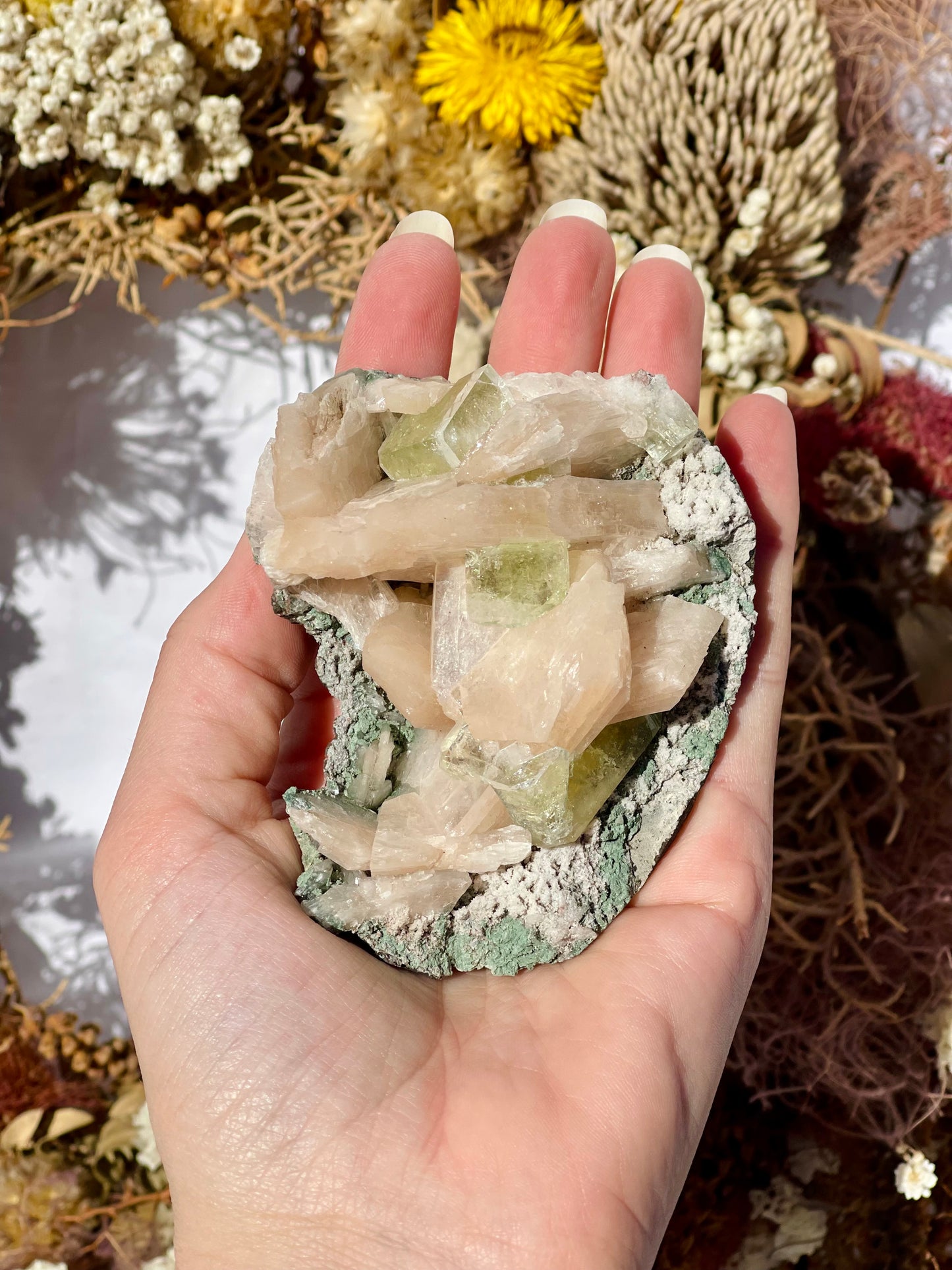 Green Apophyllite | Stilbite Specimen E